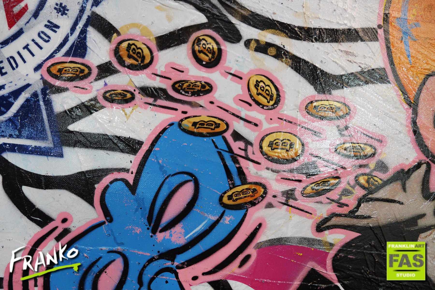 Fast Getaway 160cm x 100cm Richie Rich Bitcoin (SOLD)