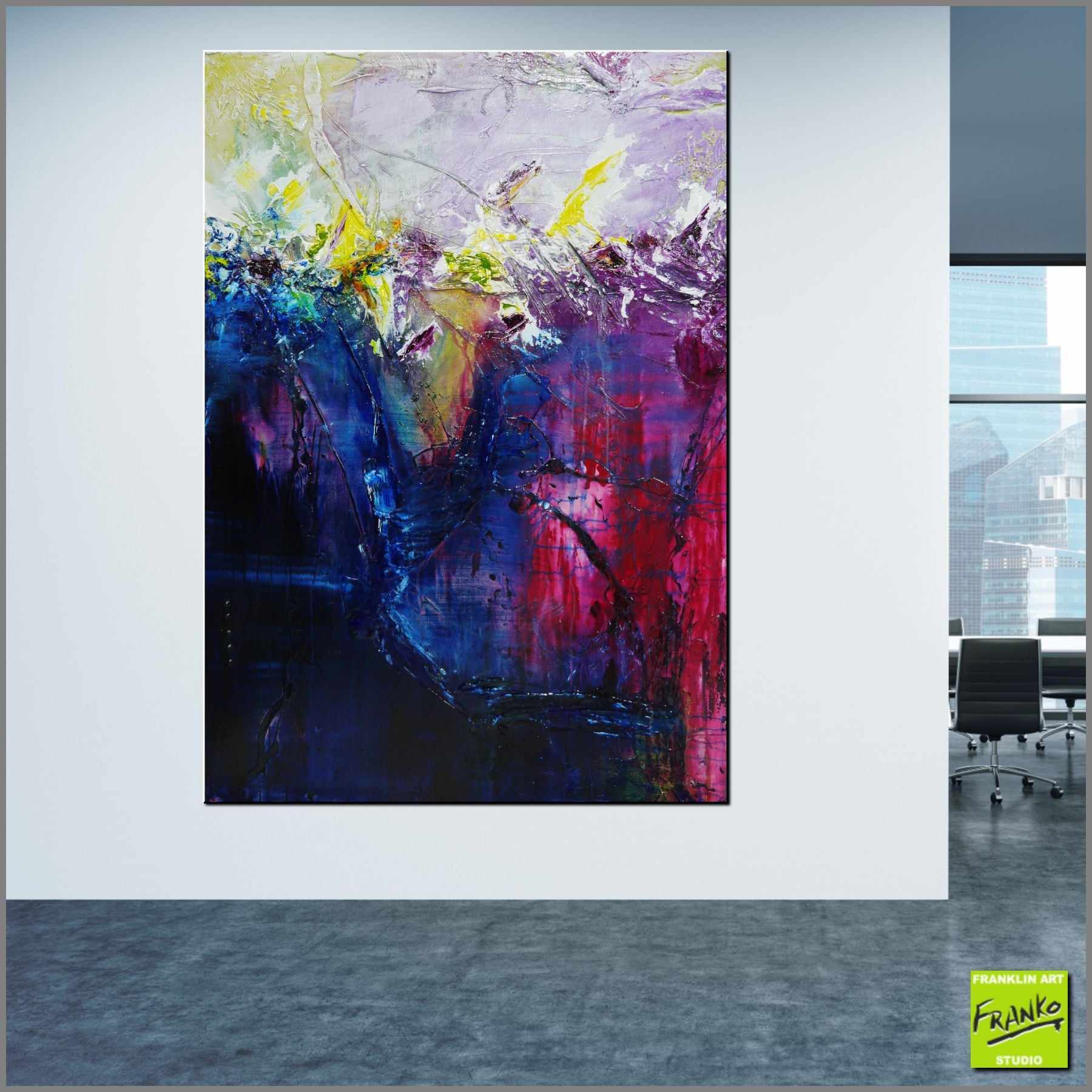 Floral 140cm x 100cm Purple Blue Textured Abstract Painting (SOLD)-Abstract-[Franko_Artist]-[Australian_artist]-[Gold_Coast]-[Brisbane]-[modern]-[contemporary]-[original]-[Large_artwork]-[The_Block]-[Dream_Homes]-[ideas]-[Grand_Designs]-[Art_Lover]-Franklin Art Studio