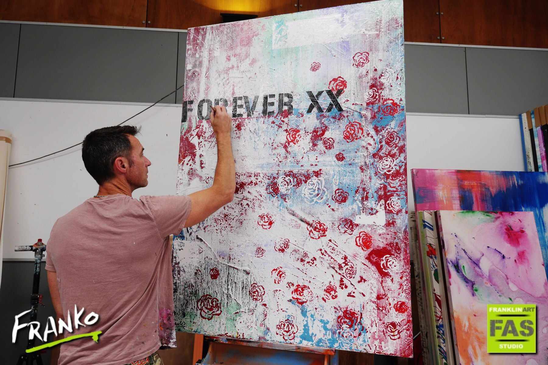 Forever And Ever 140cm x 100cm Forever xx Pop Art Painting (SOLD)-urban pop-[Franko_Artist]-[The_Block]-[Dream_Homes]-[ideas]- [Grand_Designs]-Franklin Art Studio