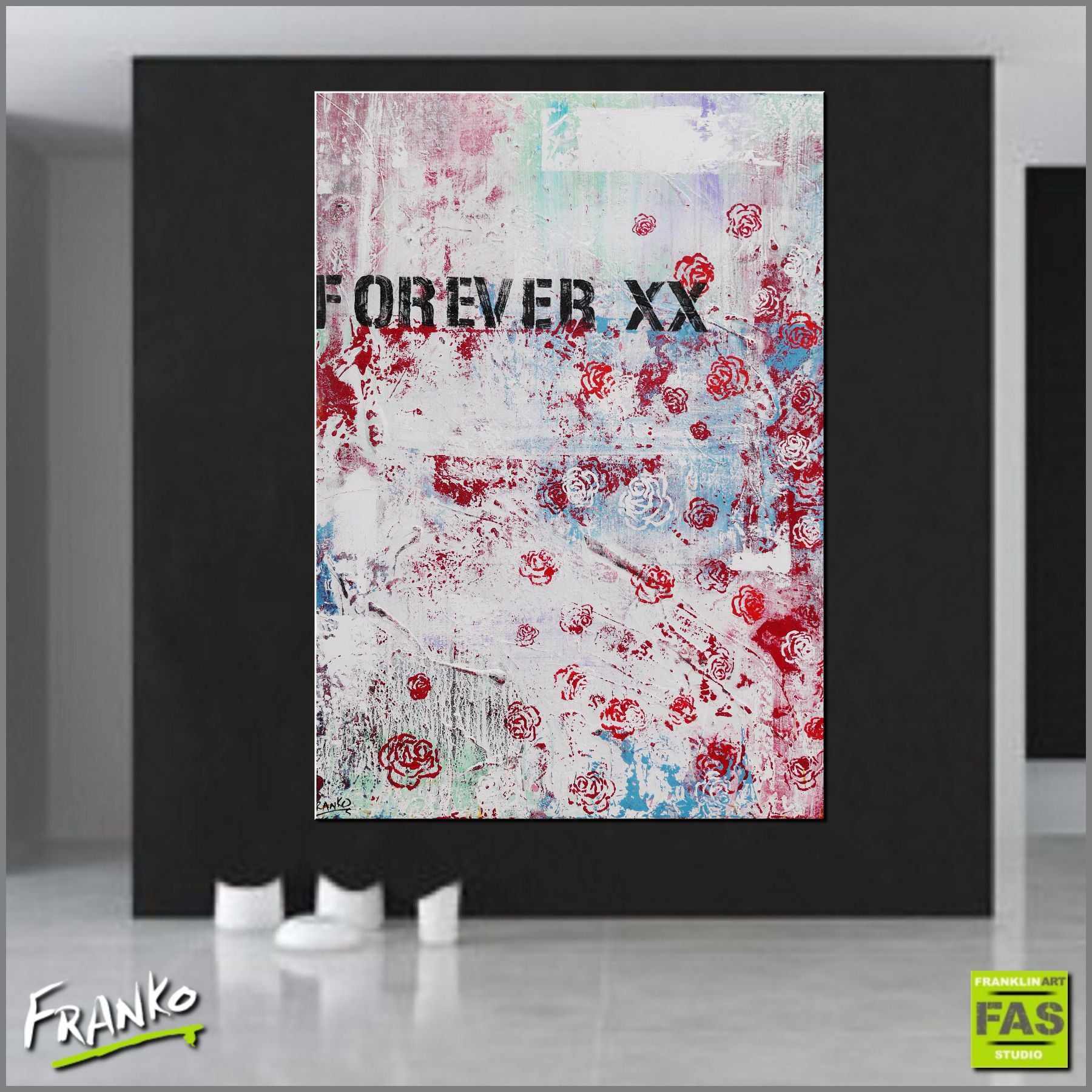 Forever And Ever 140cm x 100cm Forever xx Pop Art Painting (SOLD)-urban pop-[Franko_Artist]-[Australian_artist]-[Gold_Coast]-[Brisbane]-[modern]-[contemporary]-[original]-[Large_artwork]-[The_Block]-[Dream_Homes]-[ideas]-[Grand_Designs]-[Art_Lover]-Franklin Art Studio