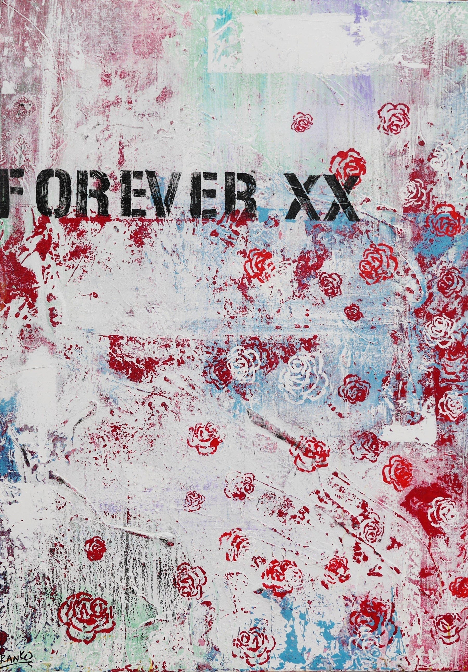 Forever And Ever 140cm x 100cm Forever xx Pop Art Painting (SOLD)-urban pop-[Franko_Artist]-[Australian_artist]-[Gold_Coast]-[Brisbane]-[modern]-[contemporary]-[original]-[Large_artwork]-Franklin Art Studio
