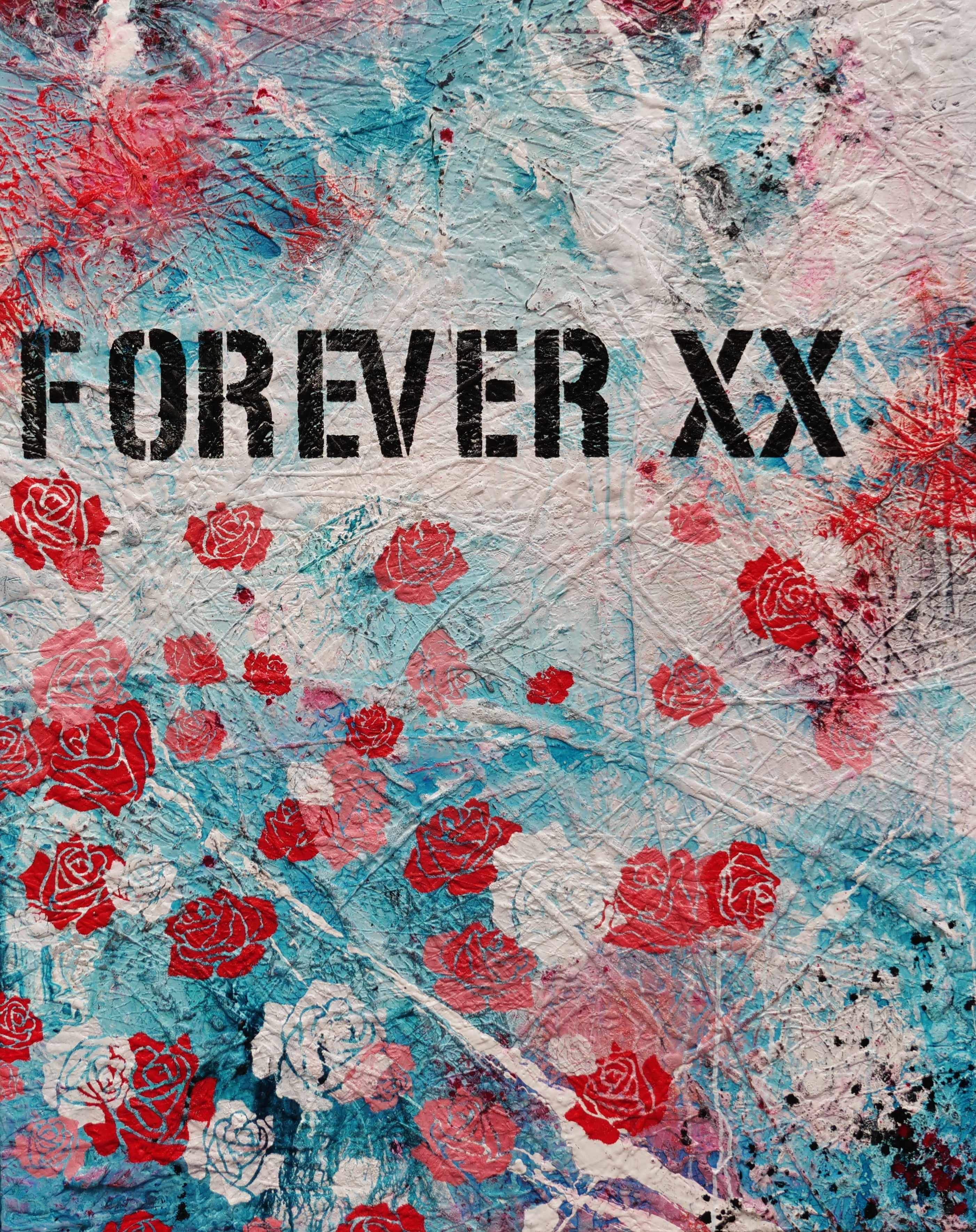 Forever and Ever 120cm x 150cm Romantic Kisses Urban Pop Art Abstract Painting (SOLD)-Urban Pop Art-[Franko_Artist]-[Australian_artist]-[Gold_Coast]-[Brisbane]-[modern]-[contemporary]-[original]-[Large_artwork]-Franklin Art Studio