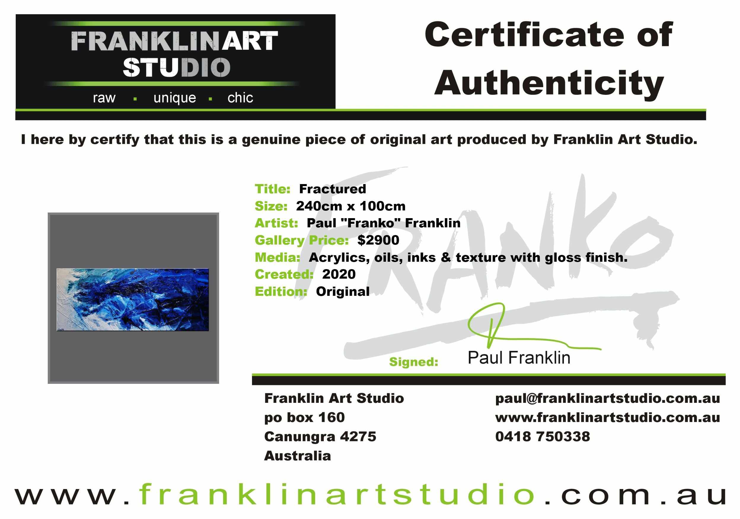 Fractured 240cm x 100cm Blue White Textured Abstract Painting (SOLD)-Abstract-[Franko_Artist]-[The_Block]-[Dream_Homes]-[ideas]-[Grand_Designs]-[Art_Lover]-Franklin Art Studio
