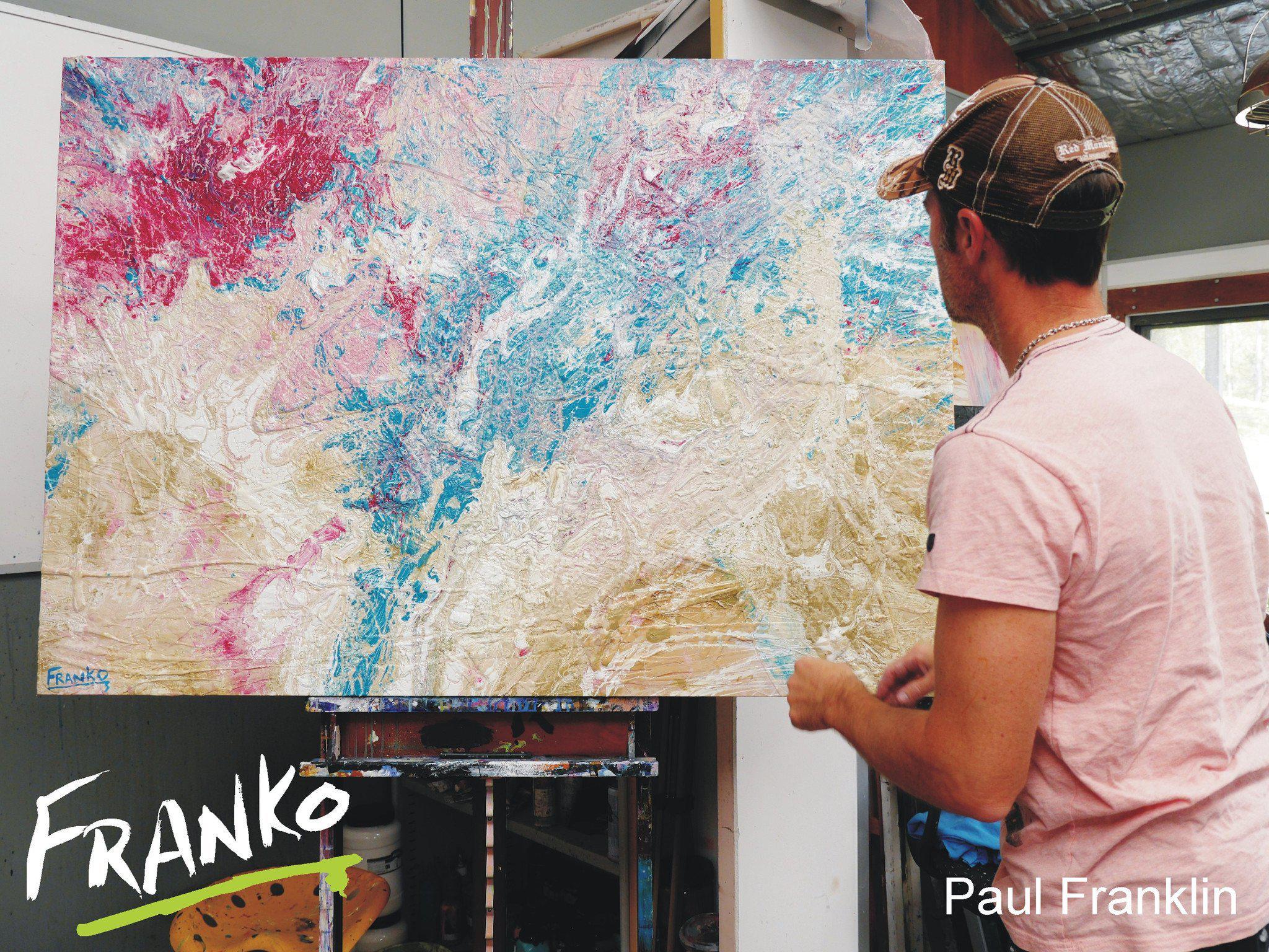 Fuscia Jade Malt 140cm x 100cm Pink Abstract Painting (SOLD)-abstract-[Franko_Artist]-[The_Block]-[Dream_Homes]-[ideas]- [Grand_Designs]-Franklin Art Studio