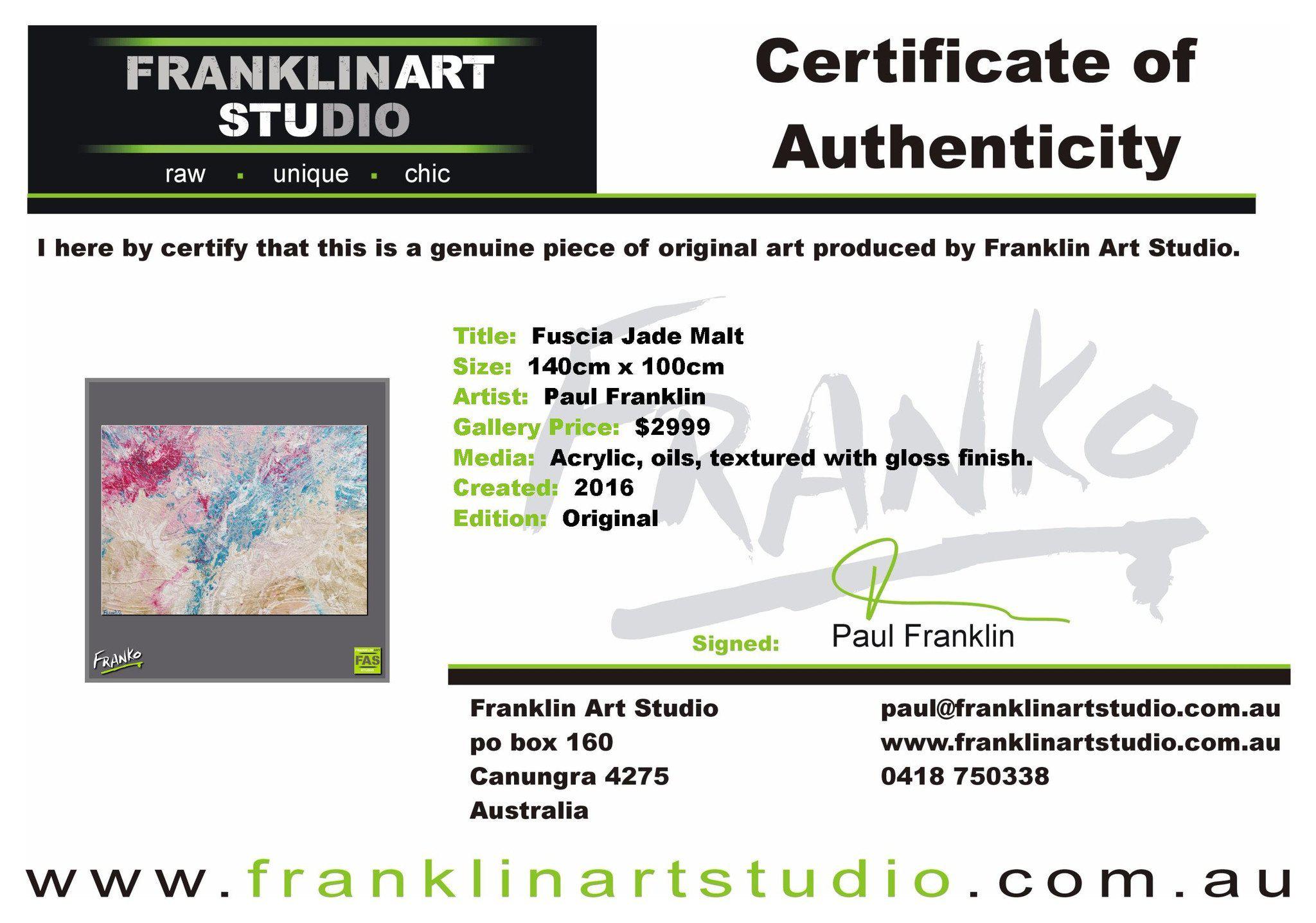 Fuscia Jade Malt 140cm x 100cm Pink Abstract Painting (SOLD)-abstract-[Franko_Artist]-[The_Block]-[Dream_Homes]-[ideas]-[Grand_Designs]-[Art_Lover]-Franklin Art Studio