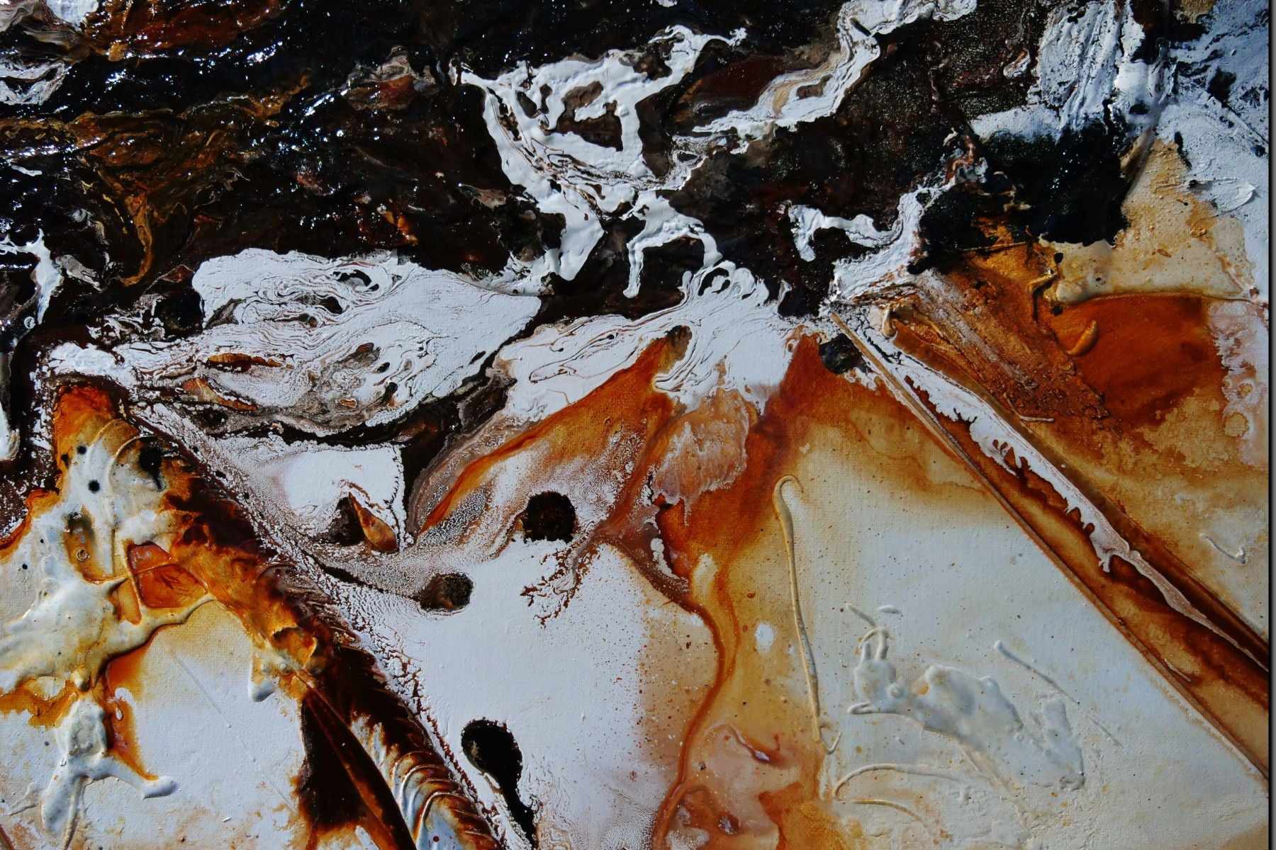 Gamma Oxide 120cm x 120cm Oxide White Black Textured Abstract Painting (SOLD)