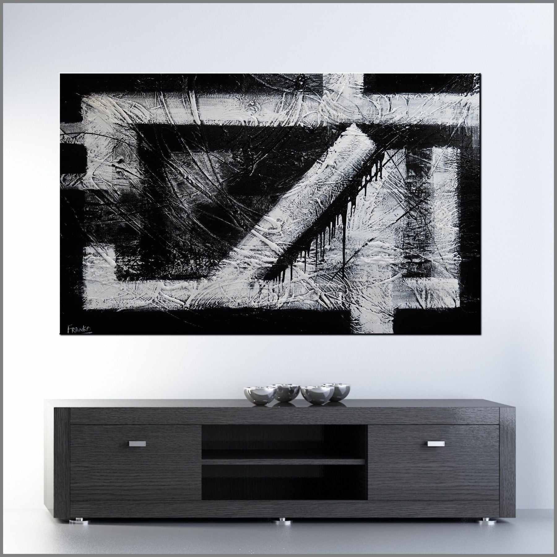 Geometry Squared 160cm x 100cm Black White Textured Abstract Painting (SOLD)-Abstract-[Franko_Artist]-[Australian_artist]-[Gold_Coast]-[Brisbane]-[modern]-[contemporary]-[original]-[Large_artwork]-[The_Block]-[Dream_Homes]-[ideas]-[Grand_Designs]-[Art_Lover]-Franklin Art Studio