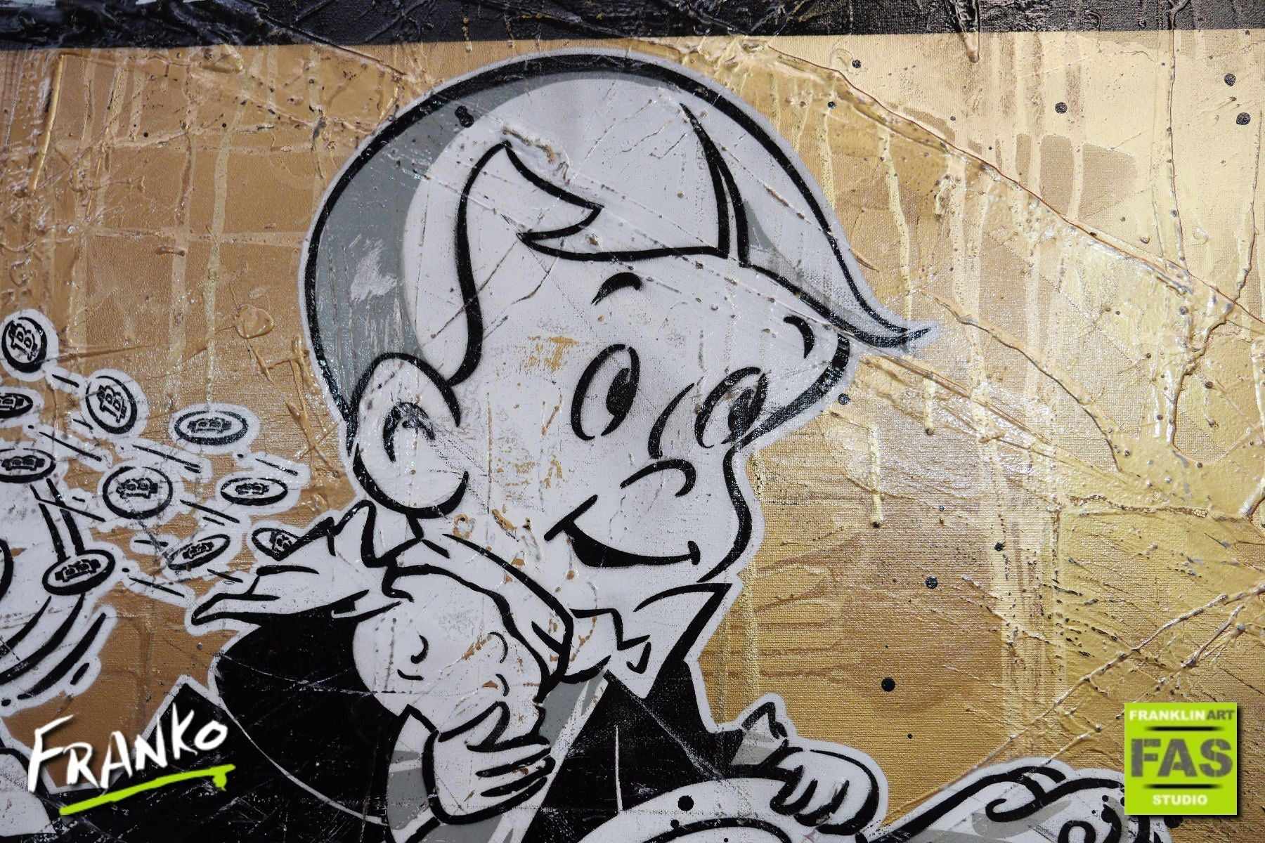 Getaway Richie - Gold Standard V3 140cm x 100cm Richie Rich Bitcoin (SOLD)