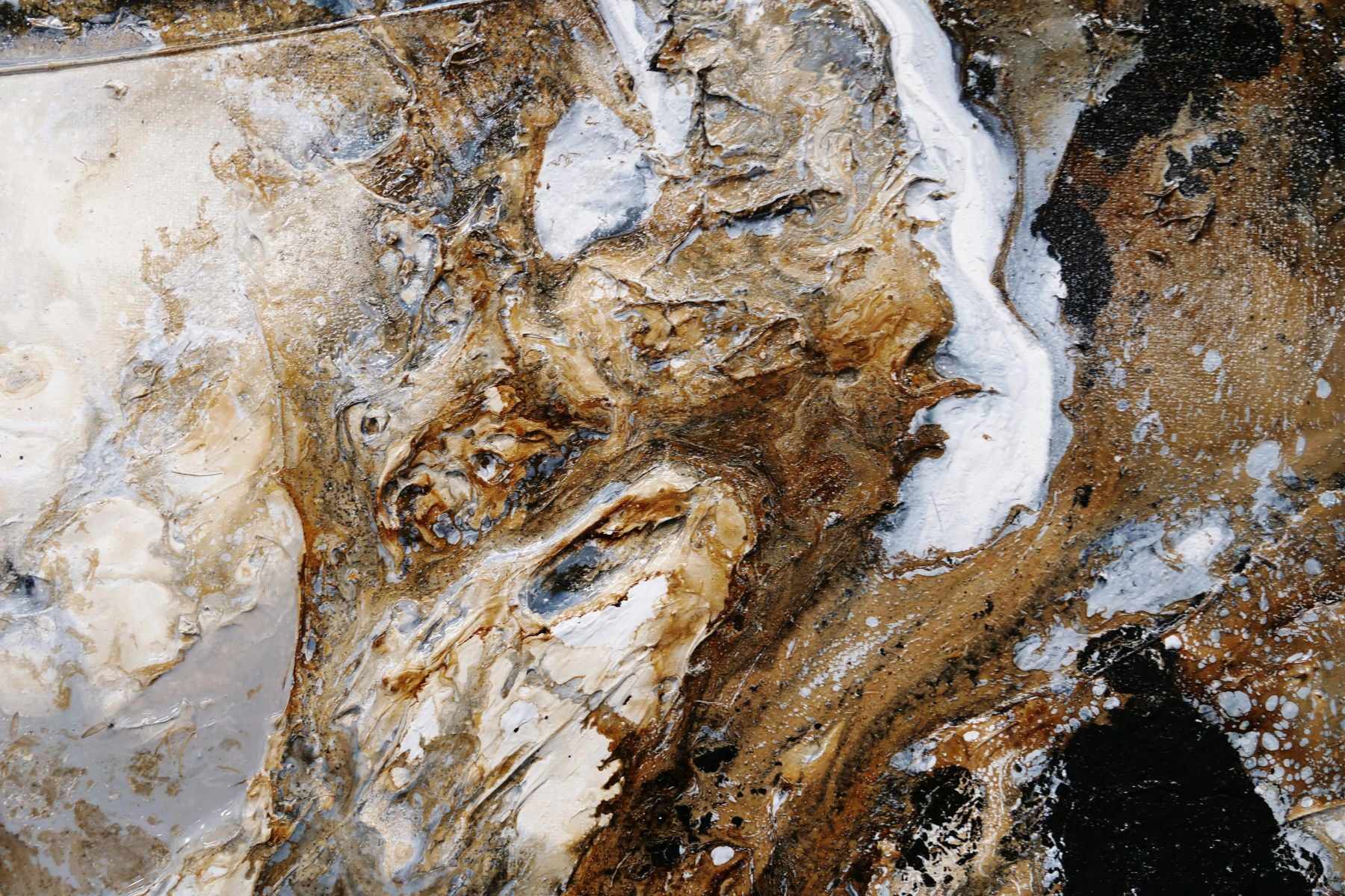 Giant Black Russian 270cm x 120cm Brown White Black Textured Abstract Painting-Abstract-[Franko]-[Artist]-[Australia]-[Painting]-Franklin Art Studio