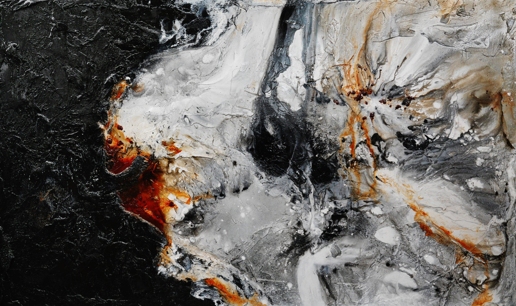 Giant Slate 150cm x 250cm Grey Black Brown Textured Abstract Painting (SOLD)-Abstract-[Franko_Artist]-[Australian_artist]-[Gold_Coast]-[Brisbane]-[modern]-[contemporary]-[original]-[Large_artwork]-Franklin Art Studio