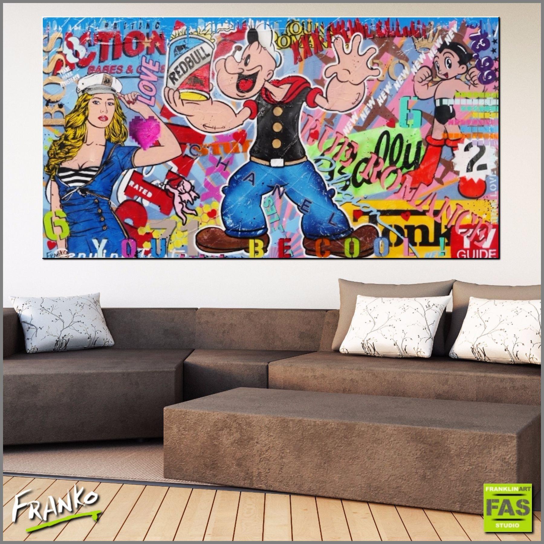 Gives Popeye Wings 190cm x 100cm Popeye Pop Art Painting (SOLD)-urban pop-[Franko_Artist]-[Australian_artist]-[Gold_Coast]-[Brisbane]-[modern]-[contemporary]-[original]-[Large_artwork]-[The_Block]-[Dream_Homes]-[ideas]-[Grand_Designs]-[Art_Lover]-Franklin Art Studio