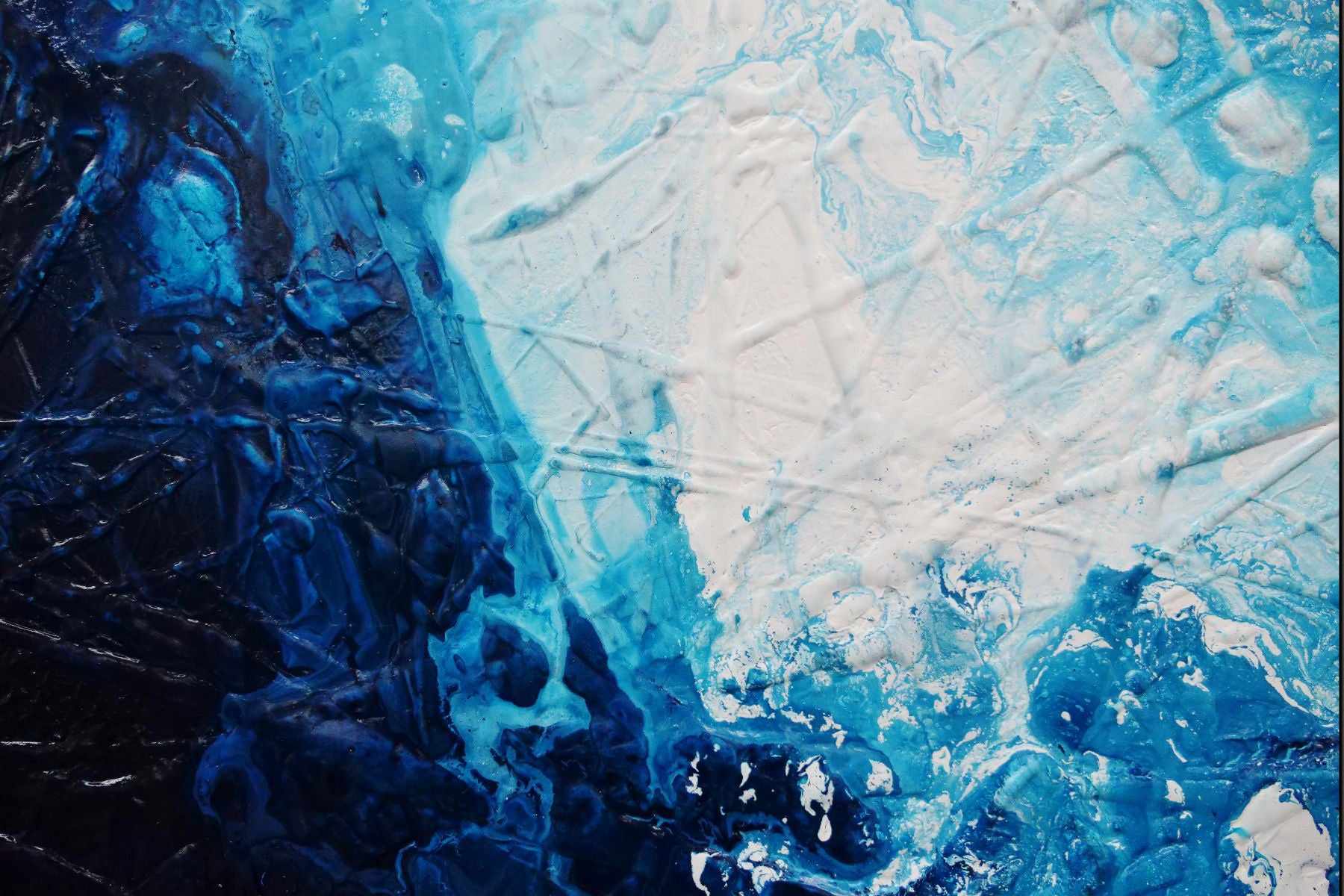 Glacier Blue 160cm x 100cm Blue Textured Abstract Painting (SOLD)