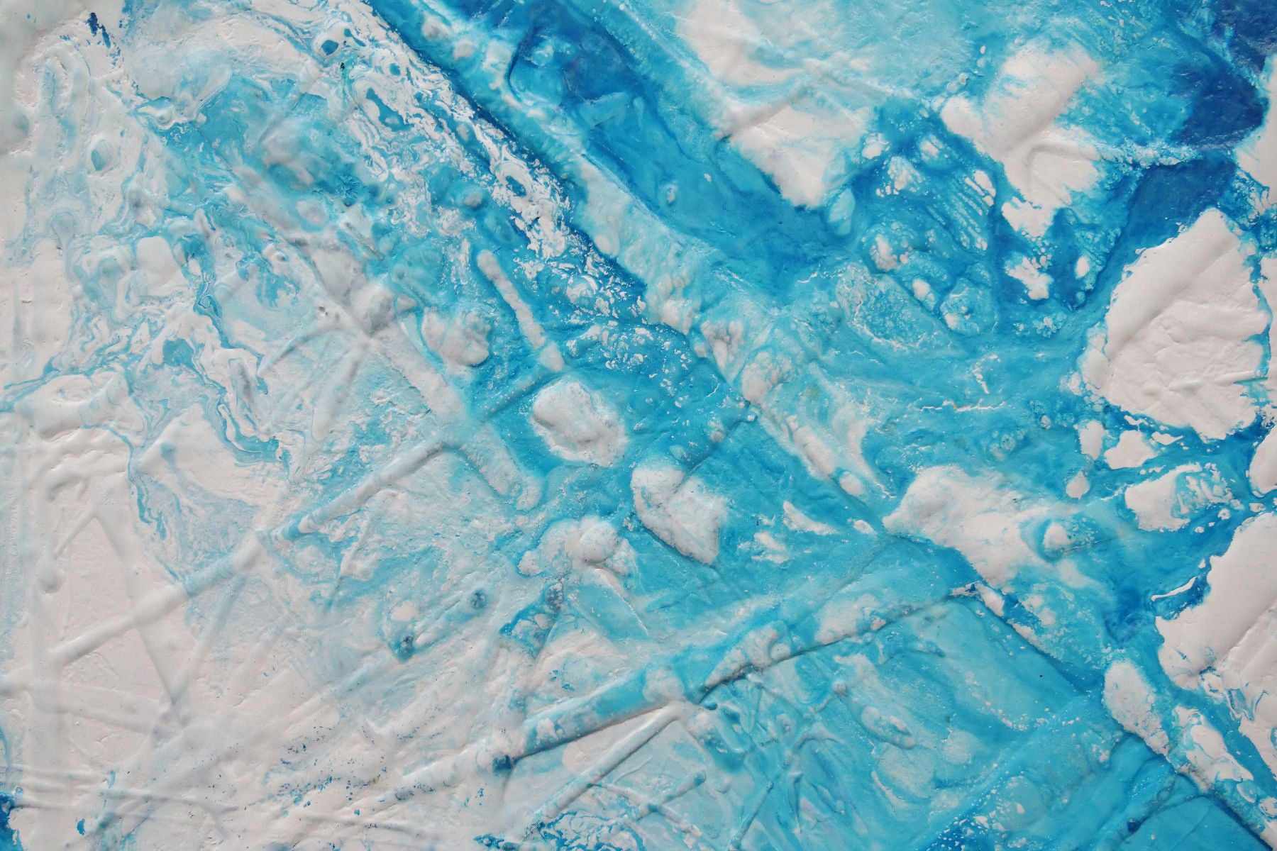 Glacier Blue 160cm x 100cm Blue Textured Abstract Painting (SOLD)