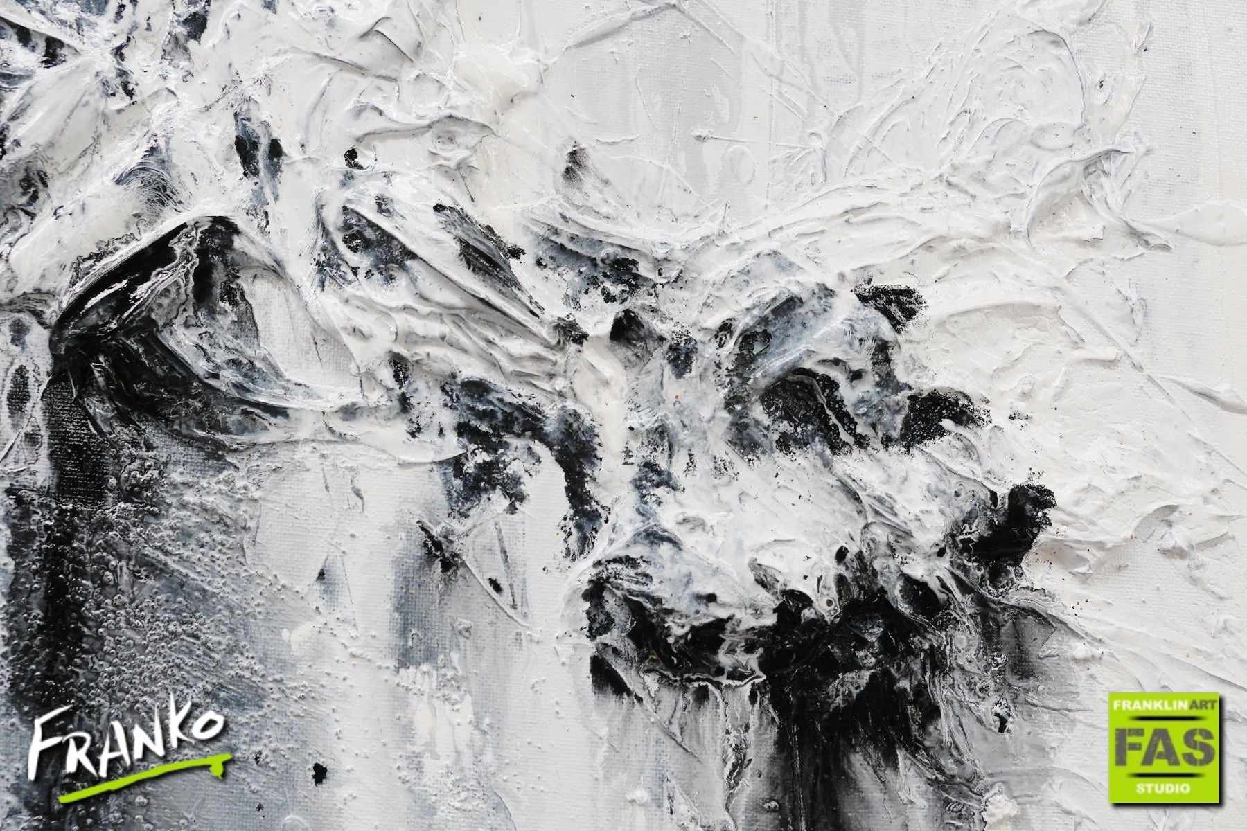 Glazed 100cm x 100cm White Grey Abstract Painting (SOLD)-Abstract-[Franko]-[Artist]-[Australia]-[Painting]-Franklin Art Studio