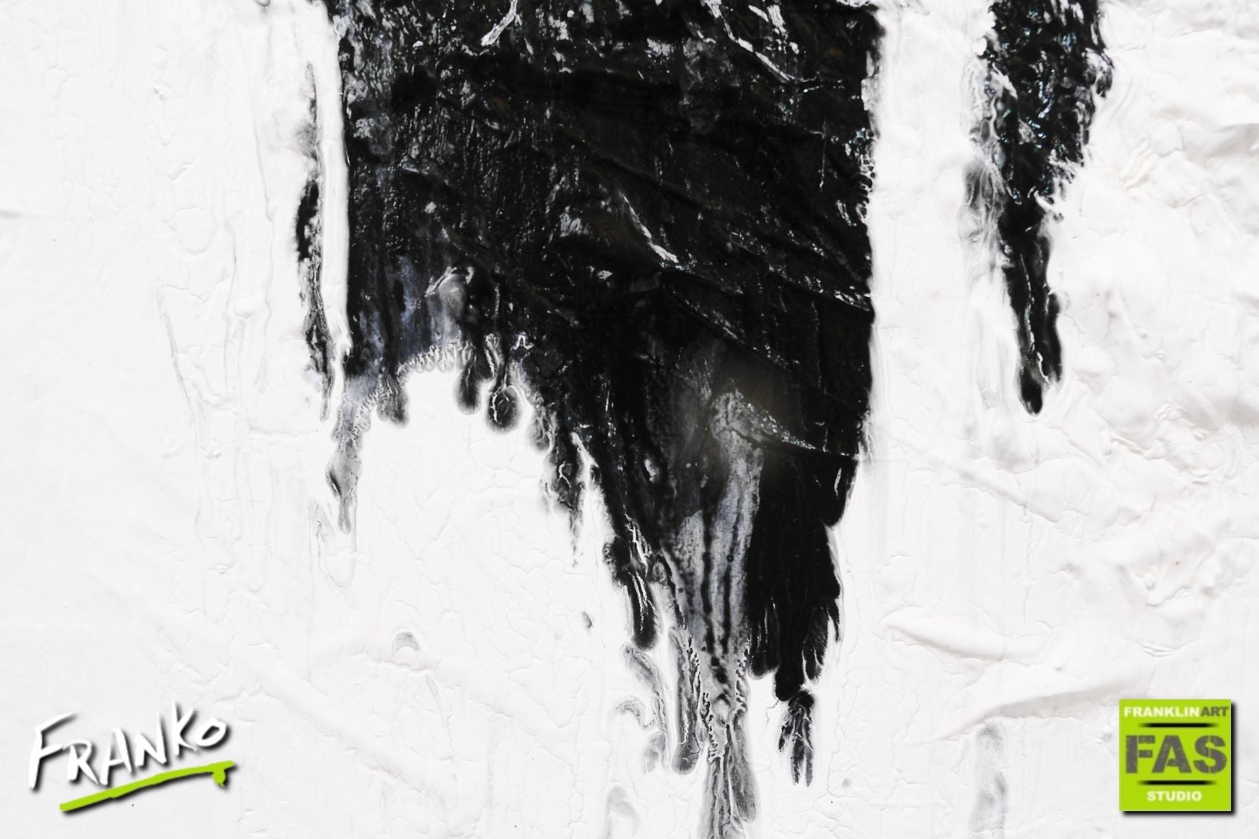 Glazing Minimal 100cm x 100cm Minimalist Black White Abstract Painting (SOLD)-Abstract-[Franko]-[Artist]-[Australia]-[Painting]-Franklin Art Studio