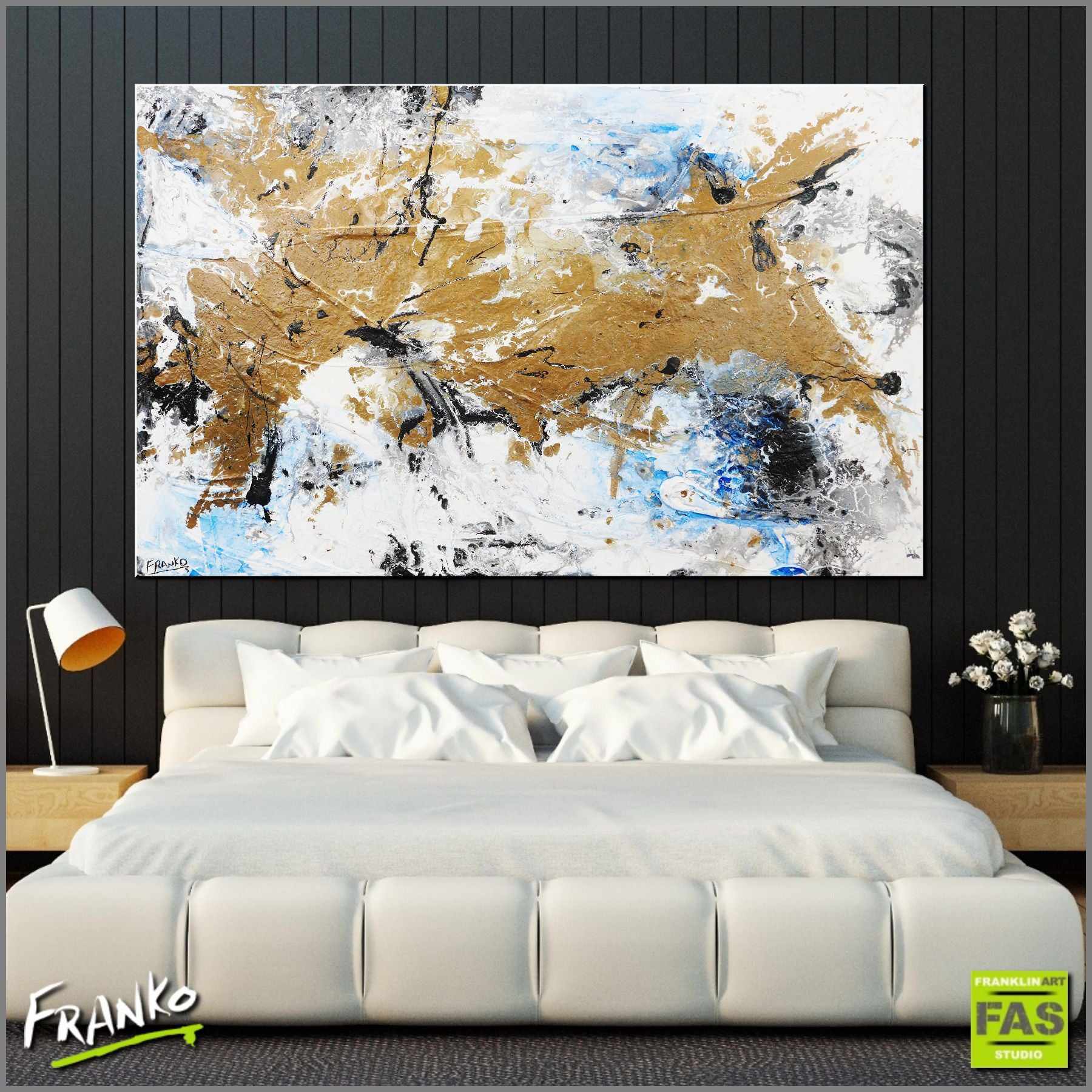 Golden Blue 160cm x 100cm Gold White Blue Abstract Painting (SOLD)-Abstract-[Franko_Artist]-[Australian_artist]-[Gold_Coast]-[Brisbane]-[modern]-[contemporary]-[original]-[Large_artwork]-[The_Block]-[Dream_Homes]-[ideas]-[Grand_Designs]-[Art_Lover]-Franklin Art Studio