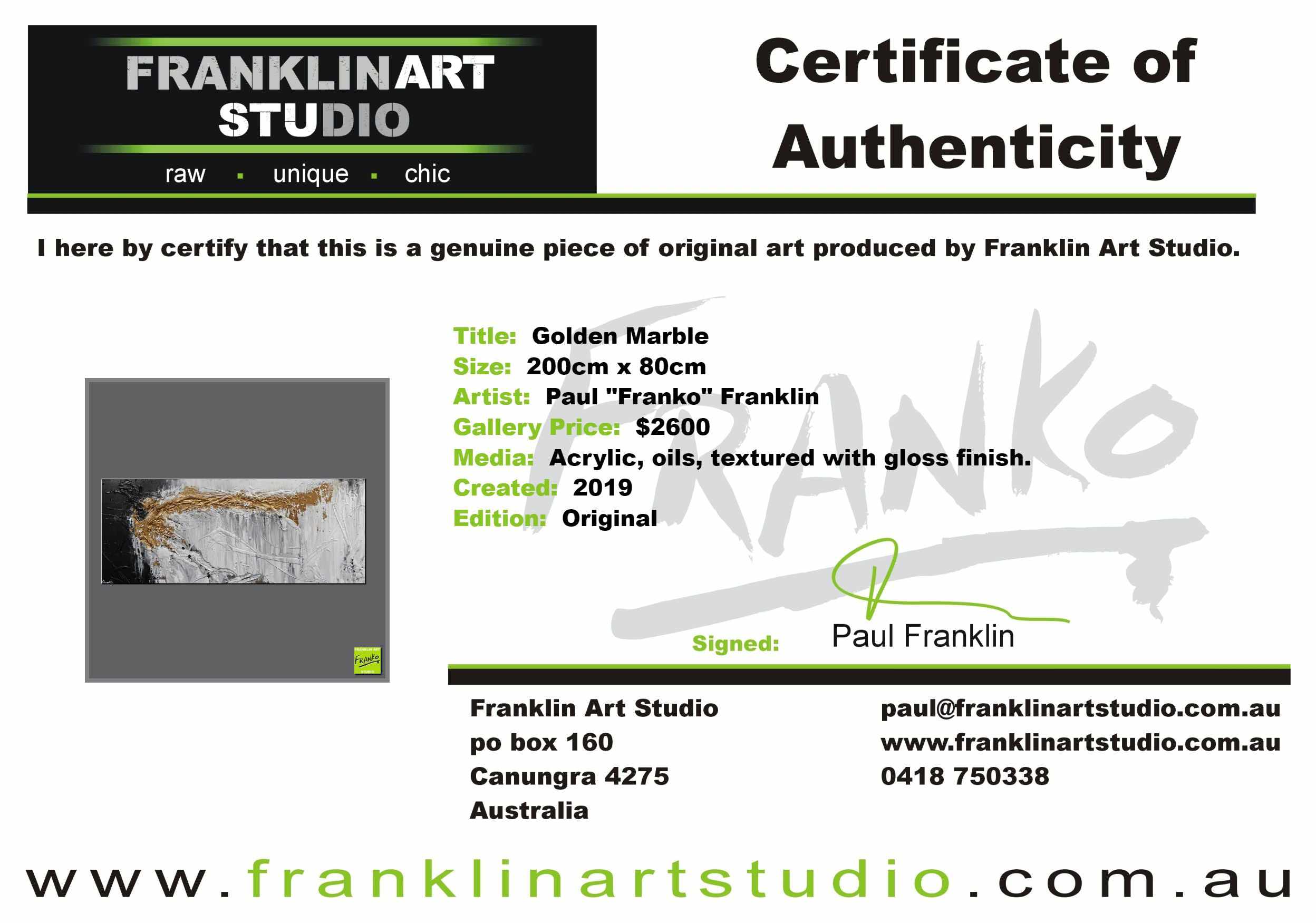 Golden Marble 200cm x 80cm Grey Gold Black Textured Abstract Painting (SOLD)-Abstract-[Franko_Artist]-[The_Block]-[Dream_Homes]-[ideas]-[Grand_Designs]-[Art_Lover]-Franklin Art Studio