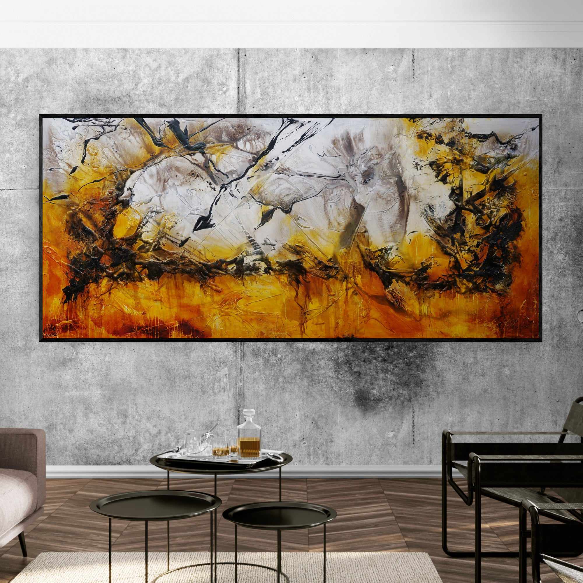 Golden Sienna 270cm x 120cm Rust Sienna Textured Abstract Painting (SOLD)-Abstract-[Franko]-[Australian]-[Popular]-[Best Selling]-Franklin Art Studio