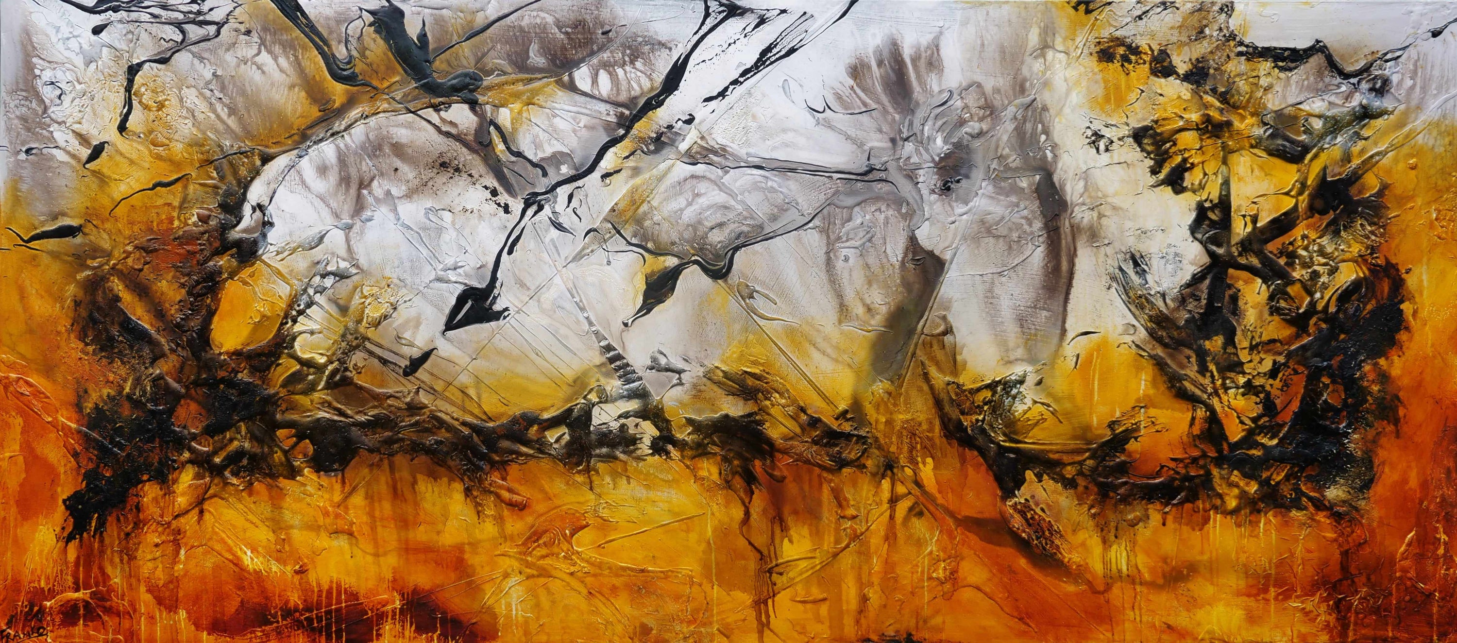 Golden Sienna 270cm x 120cm Rust Sienna Textured Abstract Painting (SOLD)-Abstract-[Franko_Artist]-[Australian_artist]-[Gold_Coast]-[Brisbane]-[modern]-[contemporary]-[original]-[Large_artwork]-Franklin Art Studio