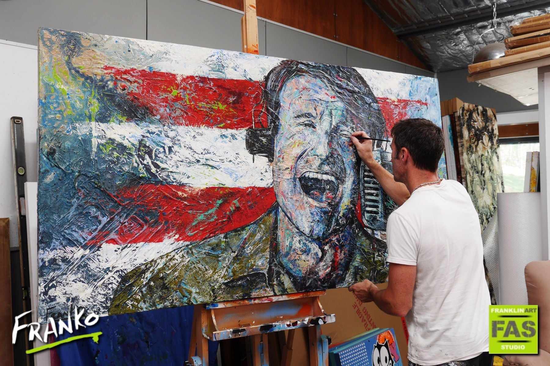 Good Morning Vietnam 190cm x 100cm Robin Williams Painting (SOLD)-abstract realism-[Franko_Artist]-[The_Block]-[Dream_Homes]-[ideas]-[Grand_Designs]-[Art_Lover]-Franklin Art Studio