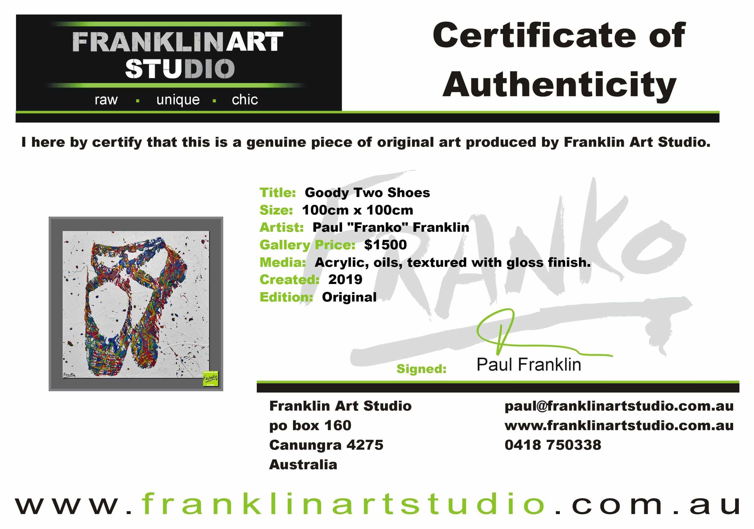 Goody Two Shoes 100cm x 100cm Ballerina Shoes Textured Urban Pop Art Painting (SOLD)-urban pop-[Franko_Artist]-[The_Block]-[Dream_Homes]-[ideas]- [Grand_Designs]-Franklin Art Studio