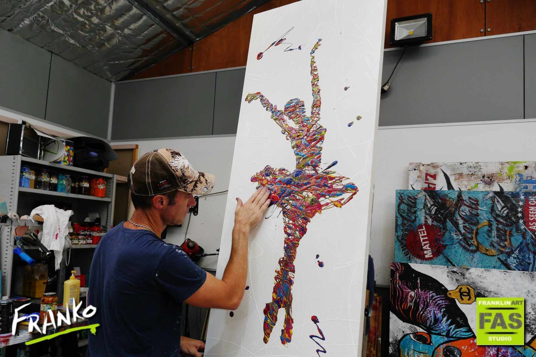 Grace 160cm x 60cm Ballerina Pop Art Painting (SOLD)-urban pop-[Franko_Artist]-[The_Block]-[Dream_Homes]-[ideas]- [Grand_Designs]-Franklin Art Studio