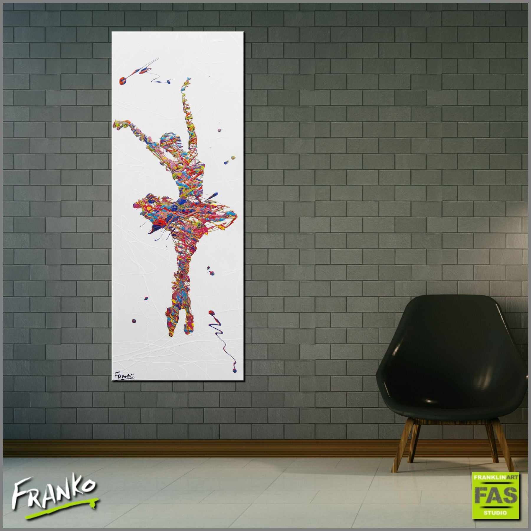 Grace 160cm x 60cm Ballerina Pop Art Painting (SOLD)-urban pop-[Franko_Artist]-[Australian_artist]-[Gold_Coast]-[Brisbane]-[modern]-[contemporary]-[original]-[Large_artwork]-[The_Block]-[Dream_Homes]-[ideas]-[Grand_Designs]-[Art_Lover]-Franklin Art Studio