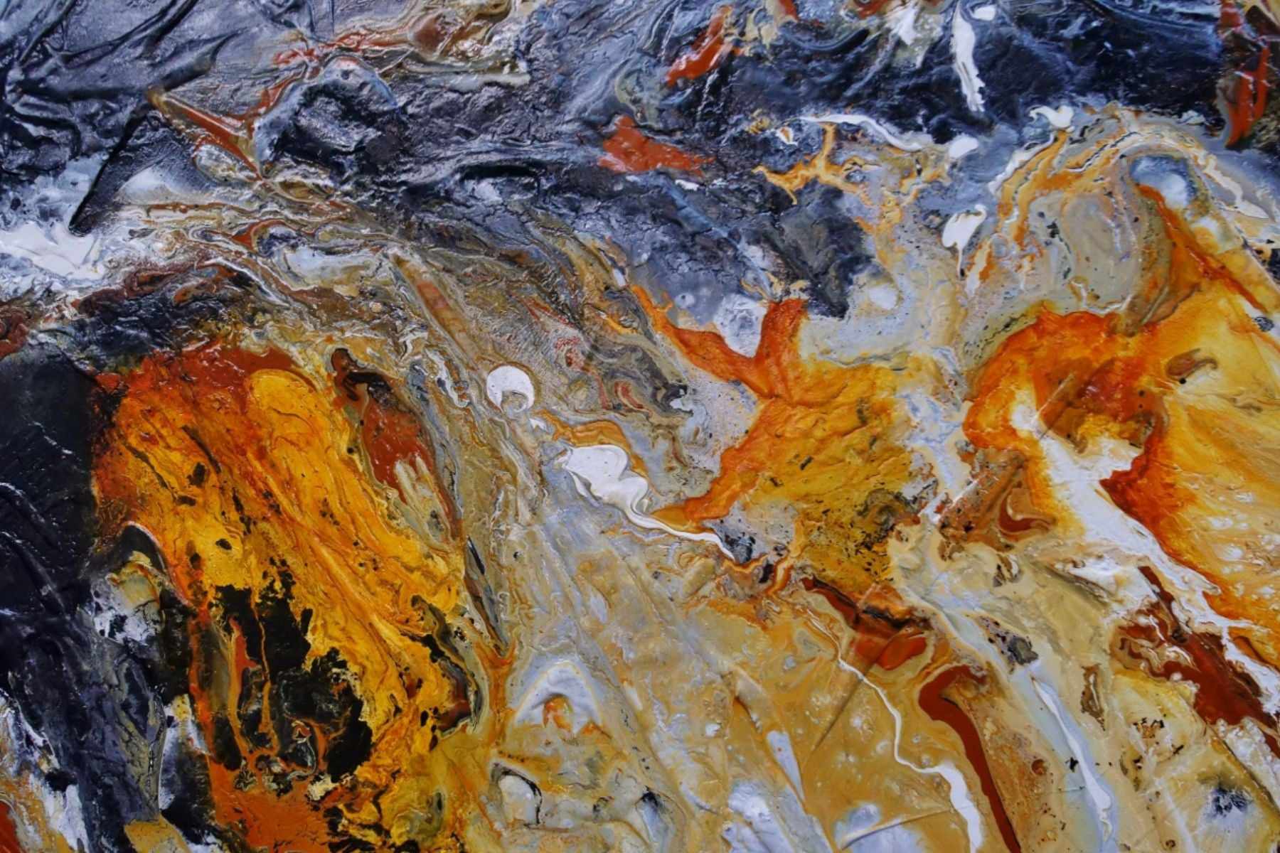 Granite Sienna 190cm x 100cm Black Sienna Textured Abstract Painting (SOLD)