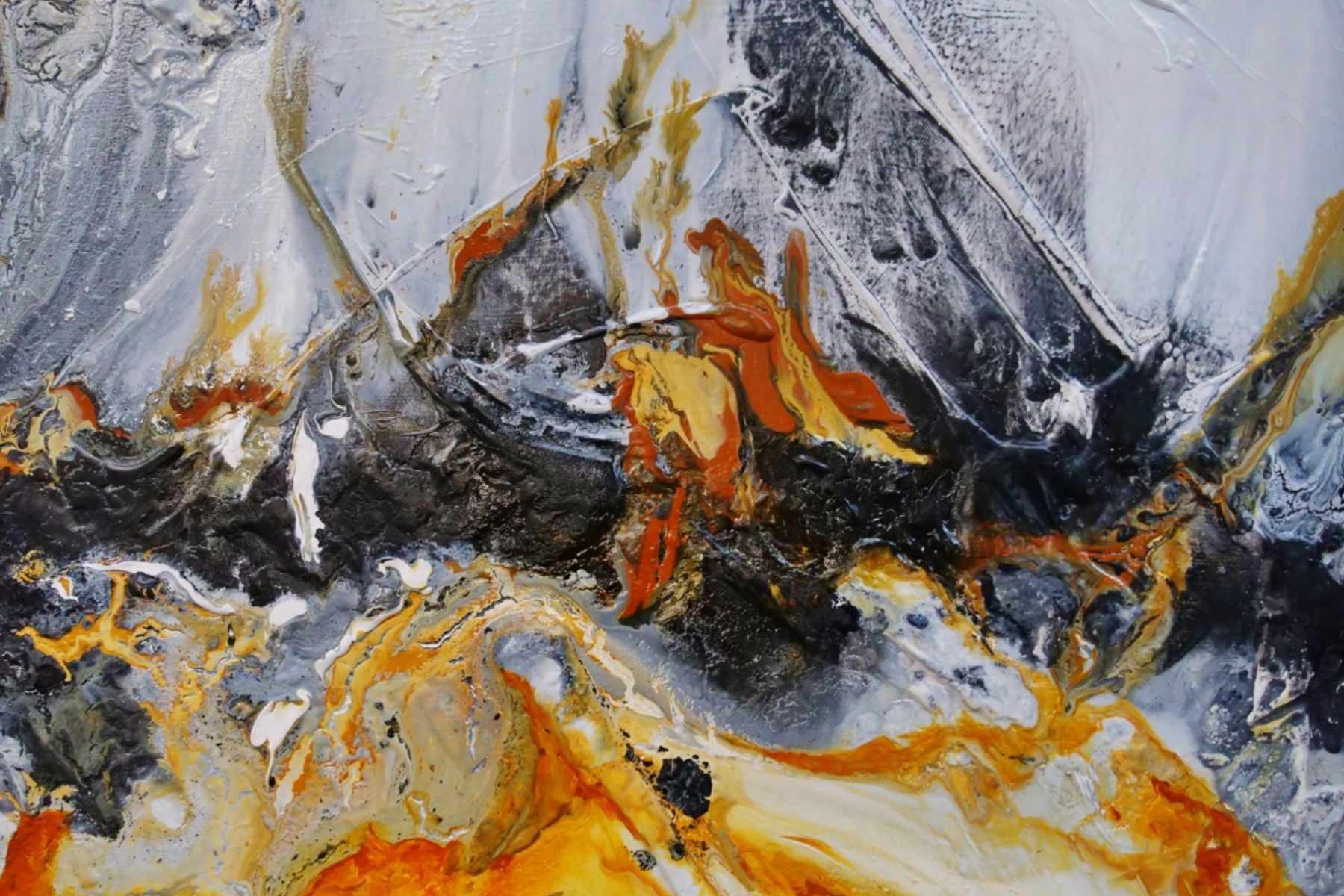 Granite Sienna 190cm x 100cm Black Sienna Textured Abstract Painting (SOLD)