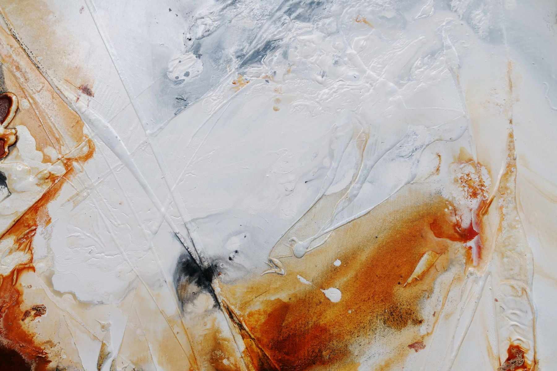Graphite Oxide 160cm x 100cm Black Oxide White Textured Abstract Painting