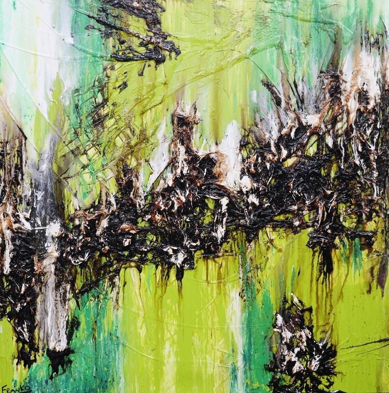 Greatest Lime 120cm x 120cm Green Abstract Painting (SOLD)-abstract-[Franko_Artist]-[Australian_artist]-[Gold_Coast]-[Brisbane]-[modern]-[contemporary]-[original]-[Large_artwork]-Franklin Art Studio