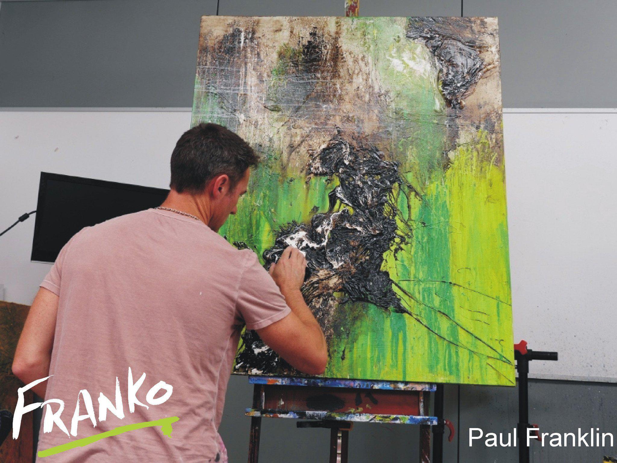 Green Zest 120cm x 100cm Green Abstract Painting (SOLD)-abstract-[Franko_Artist]-[The_Block]-[Dream_Homes]-[ideas]- [Grand_Designs]-Franklin Art Studio