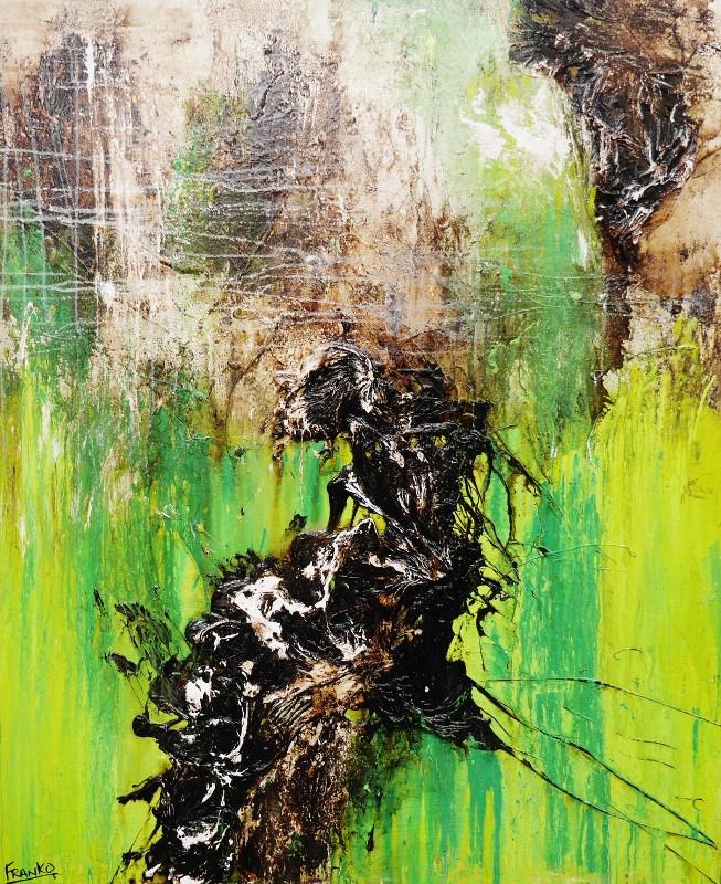 Green Zest 120cm x 100cm Green Abstract Painting (SOLD)-abstract-[Franko_Artist]-[Australian_artist]-[Gold_Coast]-[Brisbane]-[modern]-[contemporary]-[original]-[Large_artwork]-Franklin Art Studio