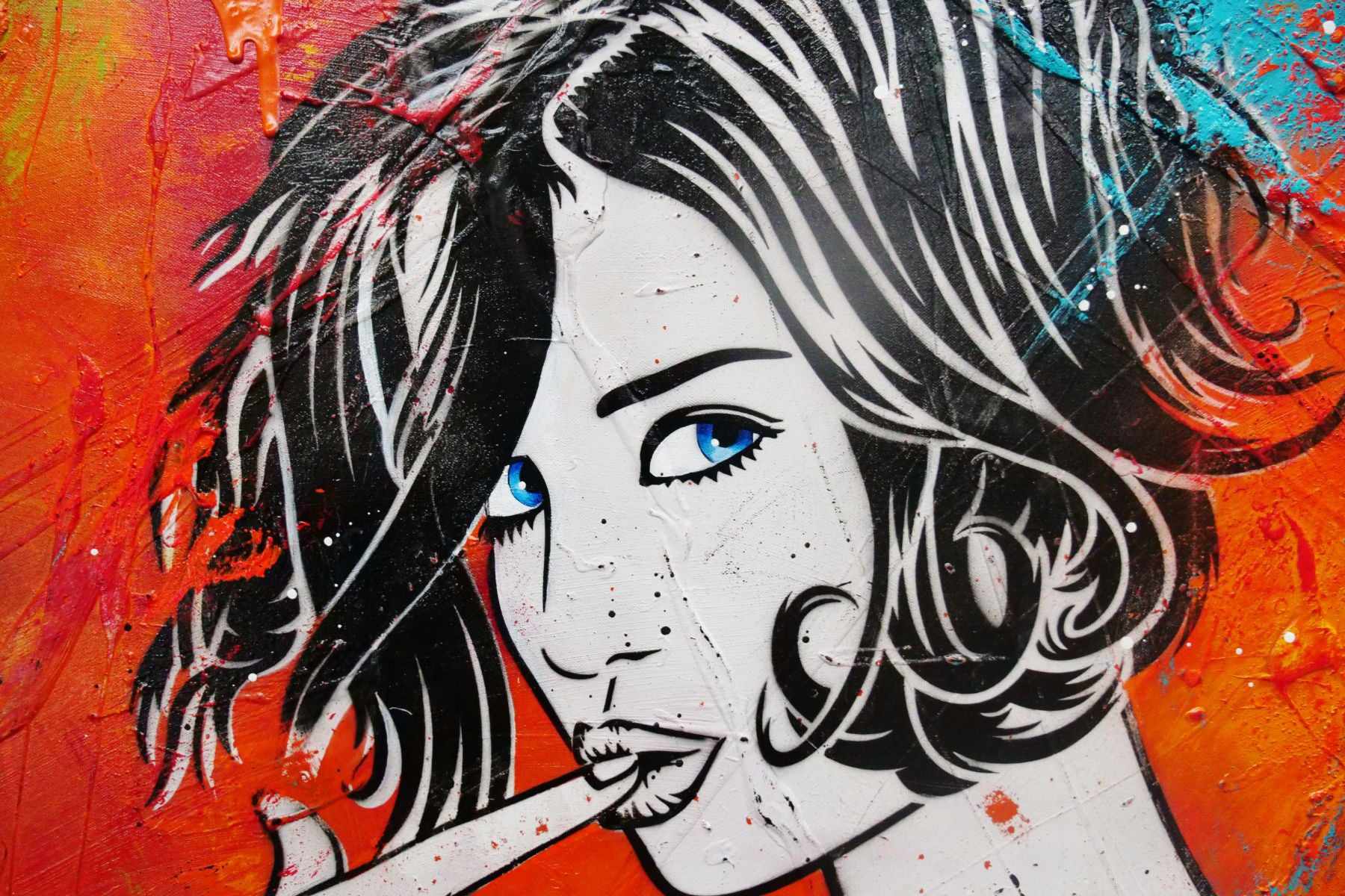 Happy Cocktail Hour 160cm x 100cm Textured Urban Pop Art Painting (SOLD)
