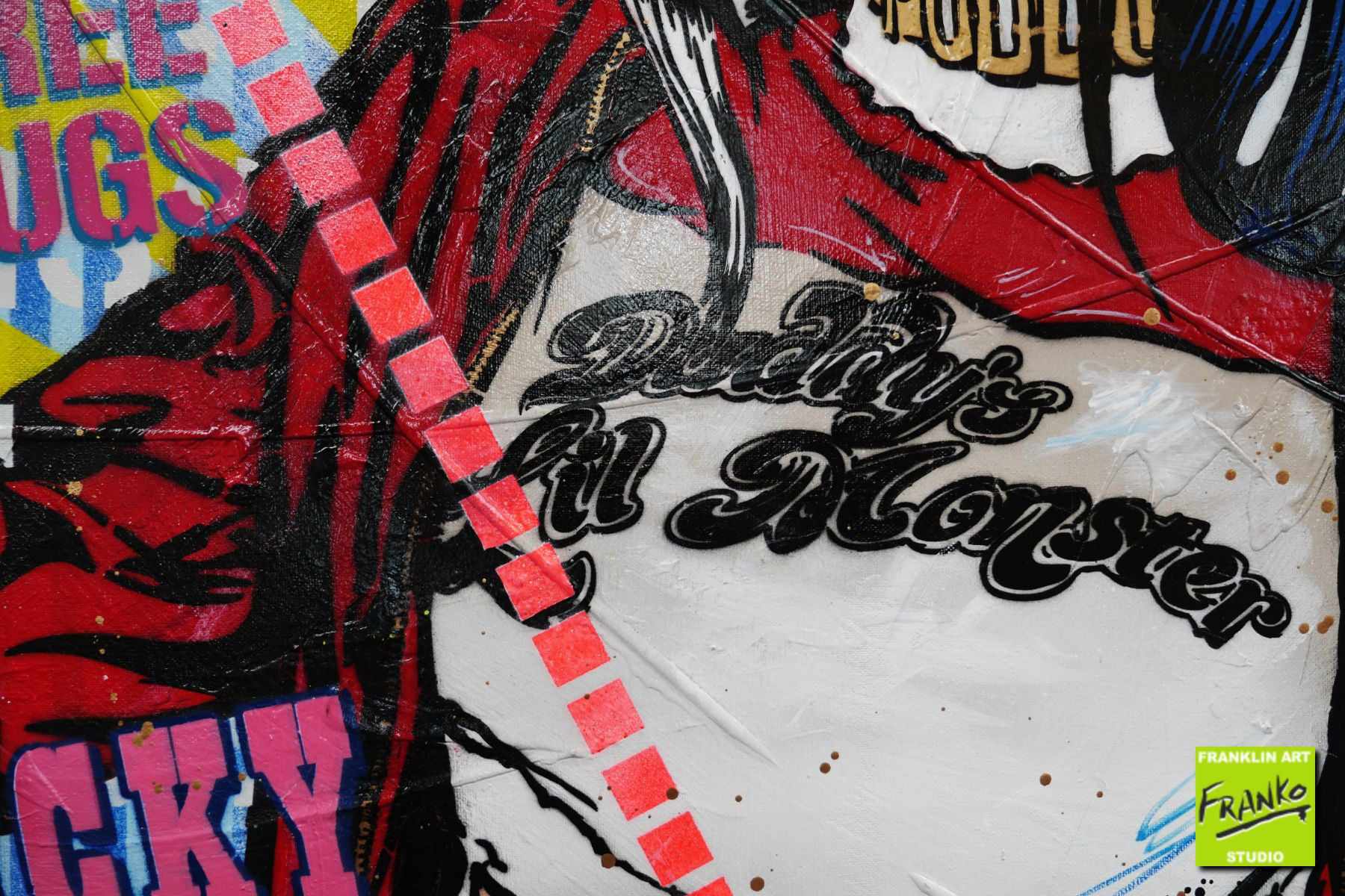 Harley Quinns Tweety 140cm x 100cm Harley Quinn Textured Urban Pop Art Painting (SOLD)