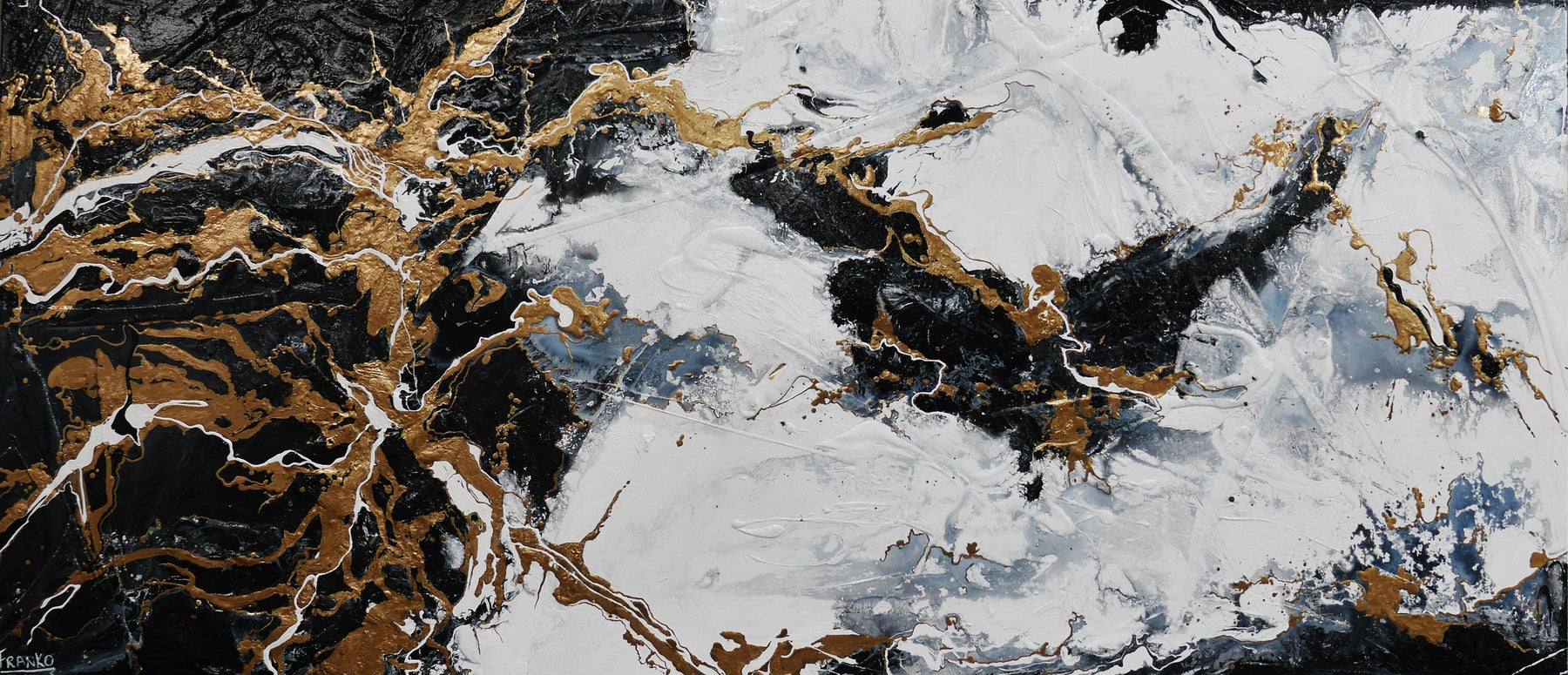 Held For Ransome 270cm x 120cm Black White Gold Grey Textured Abstract Painting (SOLD)-Abstract-[Franko_Artist]-[Australian_artist]-[Gold_Coast]-[Brisbane]-[modern]-[contemporary]-[original]-[Large_artwork]-Franklin Art Studio