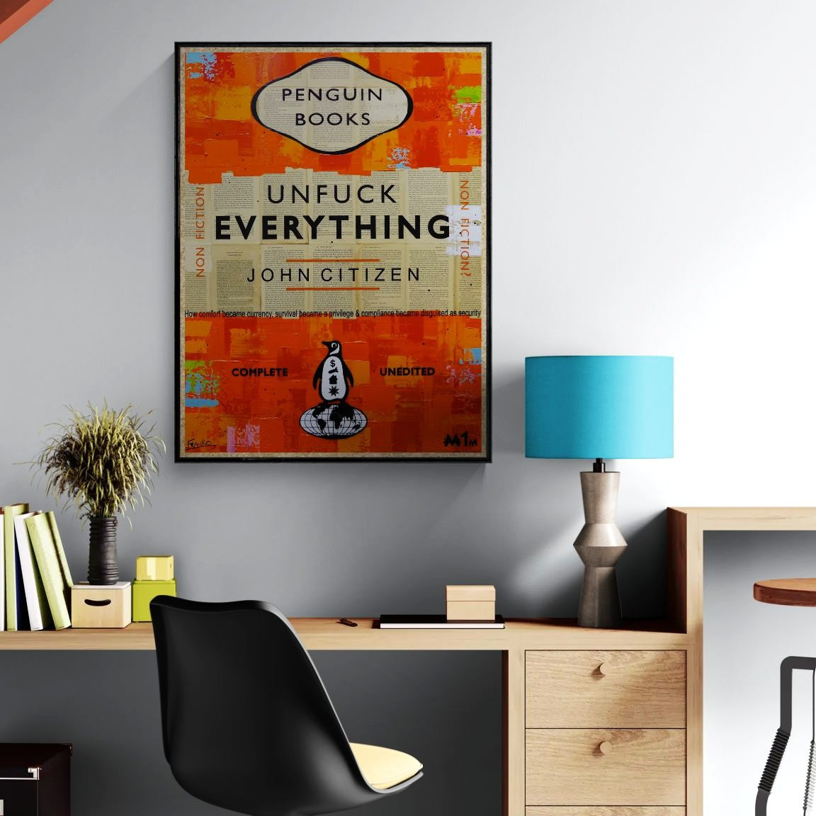 Everything 75cm x 100cm Urban Pop Book Club Painting