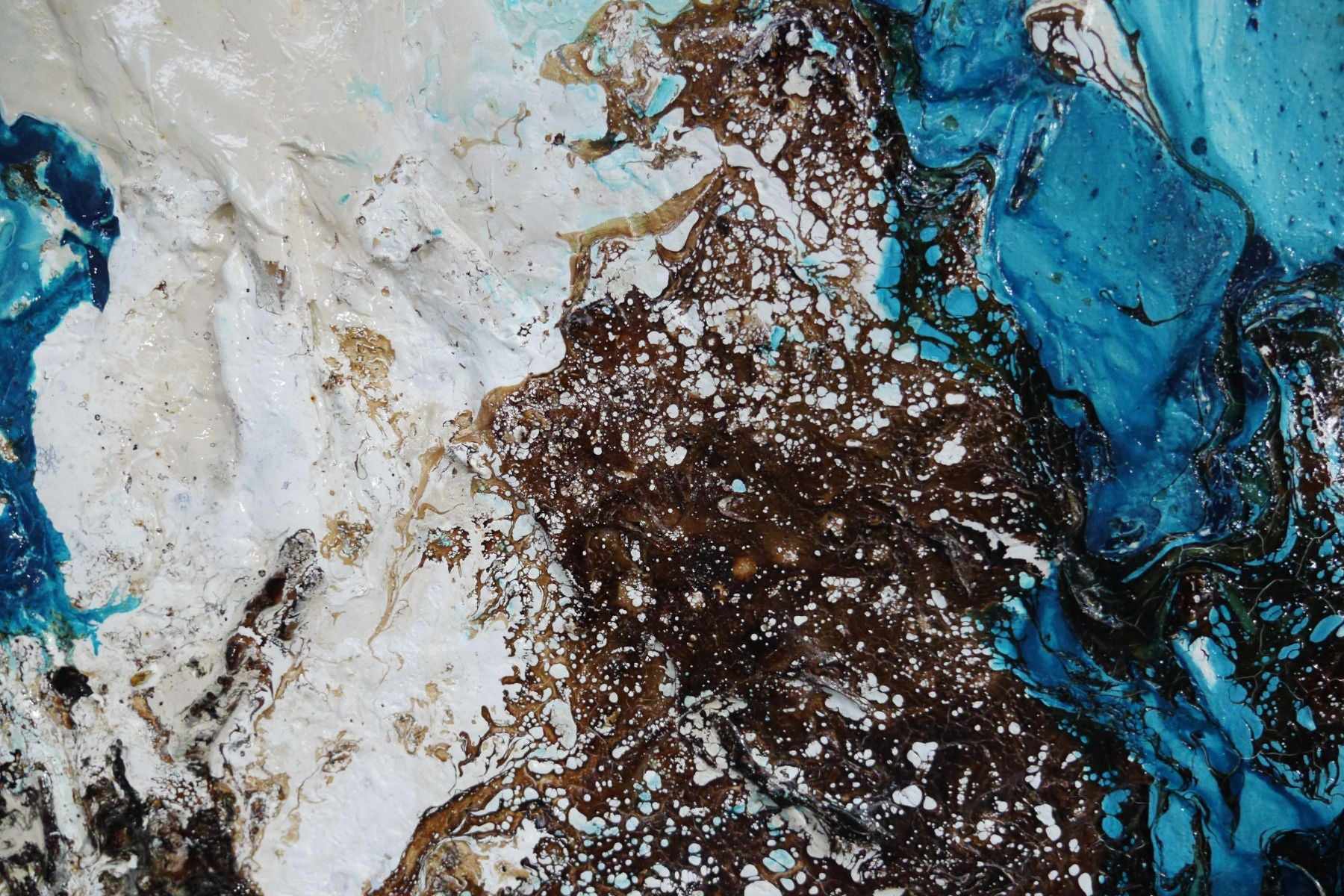 Honey Jumble 240cm x 100cm Blue Honey Textured Abstract Painting (SOLD)-Abstract-[Franko]-[Artist]-[Australia]-[Painting]-Franklin Art Studio