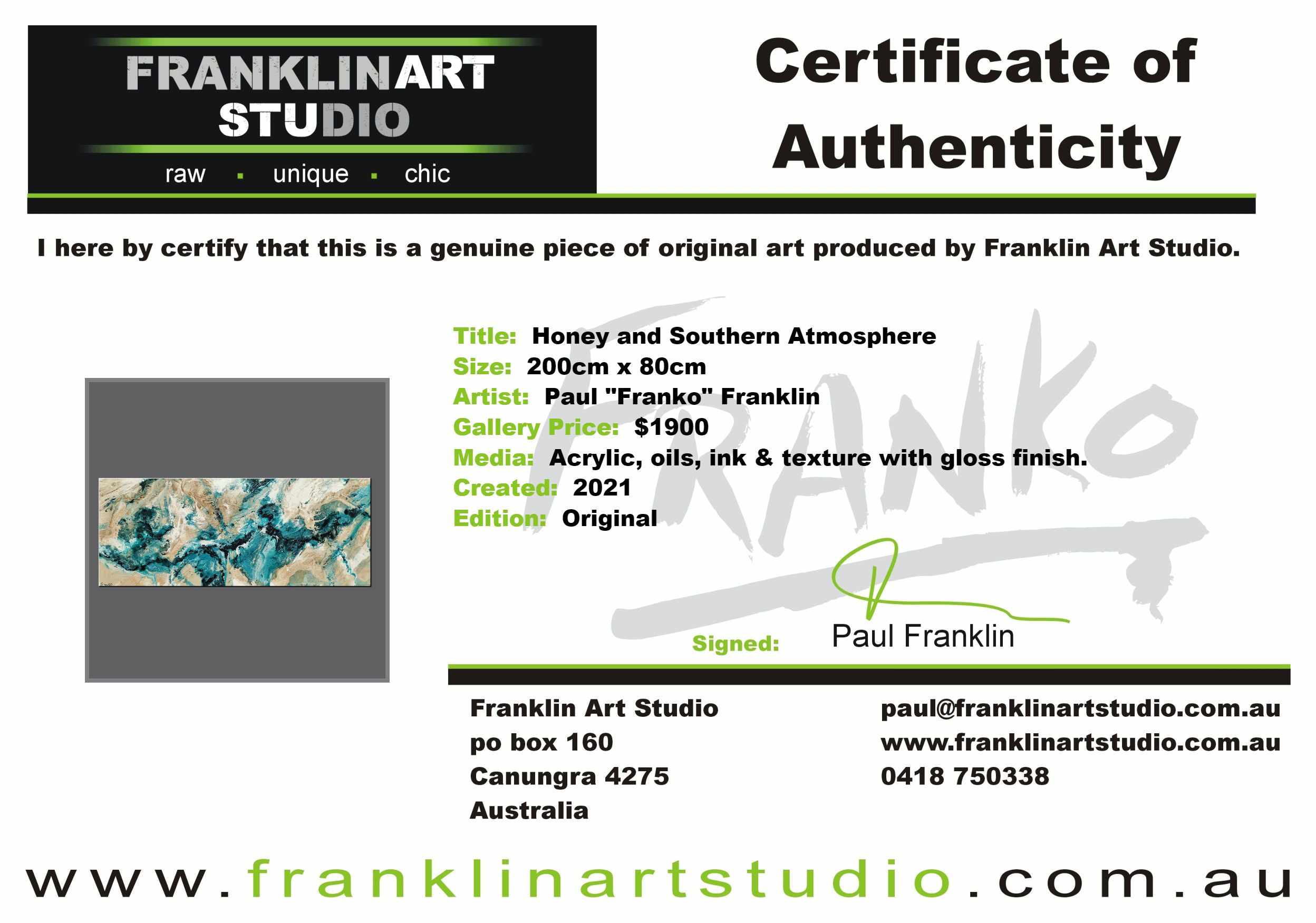 Honey and Southern Atmosphere 200cm x 80cm Teal Cream Textured Abstract Painting (SOLD)-Abstract-[Franko_Artist]-[The_Block]-[Dream_Homes]-[ideas]-[Grand_Designs]-[Art_Lover]-Franklin Art Studio