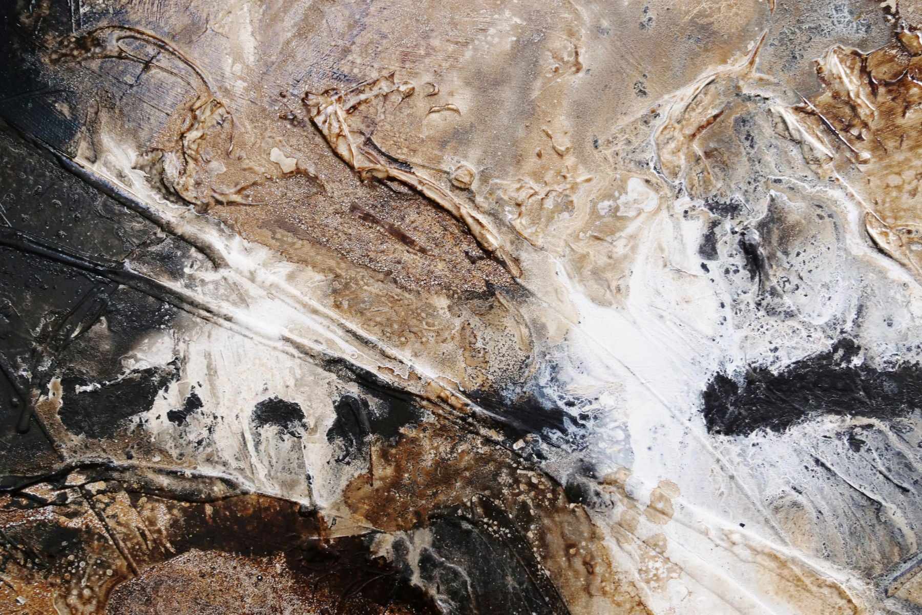 Honeycomb Ascent 240cm x 100cm Rust Black White Textured Abstract Painting (SOLD)