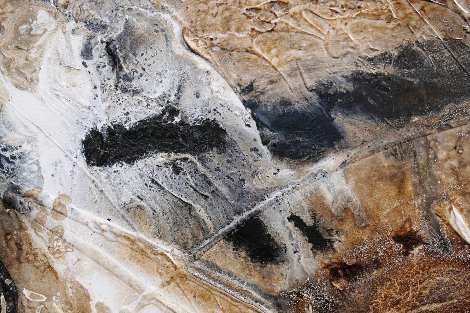 Honeycomb Ascent 240cm x 100cm Rust Black White Textured Abstract Painting (SOLD)