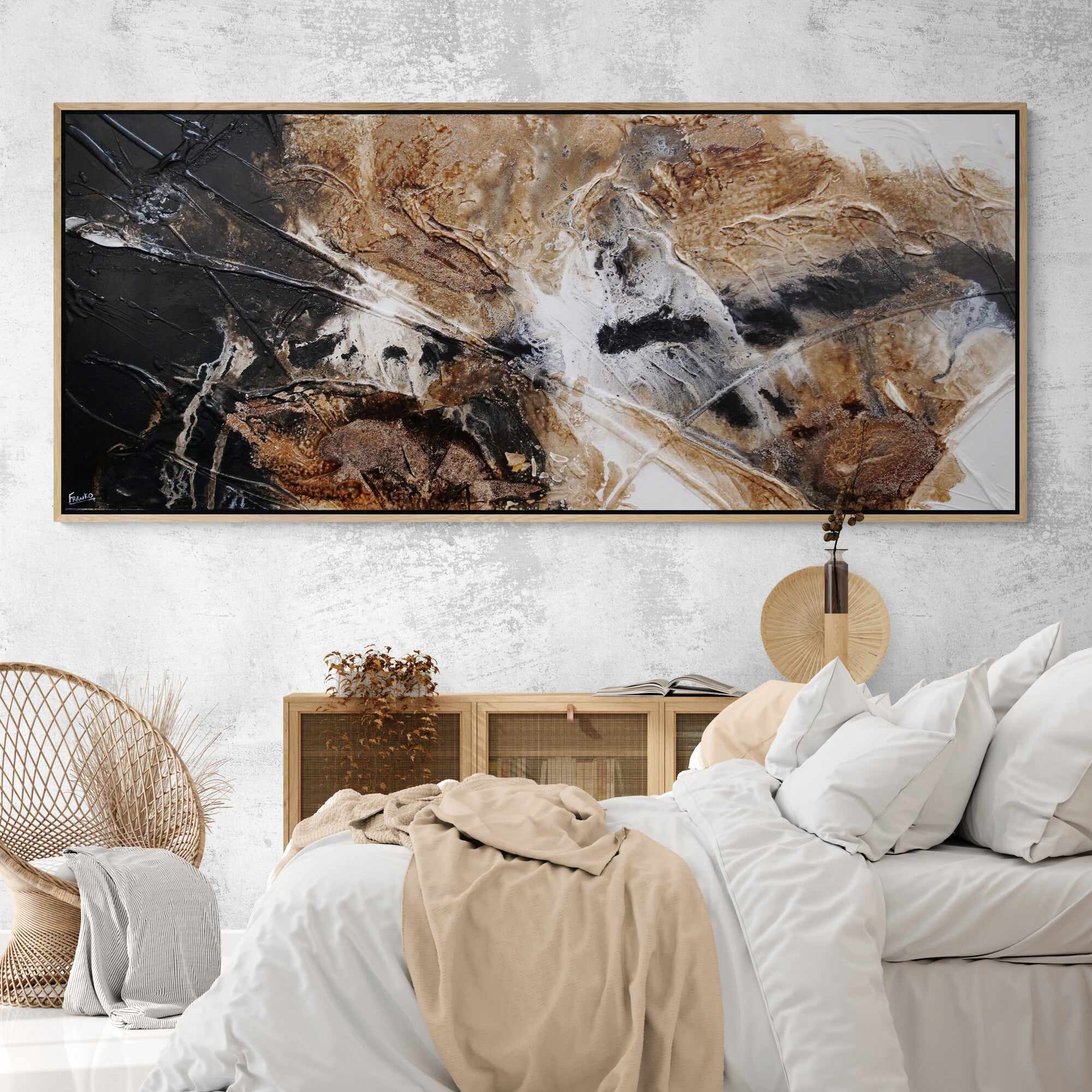 Honeycomb Ascent 240cm x 100cm Rust Black White Textured Abstract Painting (SOLD)-Abstract-[Franko_Artist]-[Australian_artist]-[Gold_Coast]-[Brisbane]-[modern]-[contemporary]-[original]-[Large_artwork]-[The_Block]-[Dream_Homes]-[ideas]-[Grand_Designs]-[Art_Lover]-Franklin Art Studio