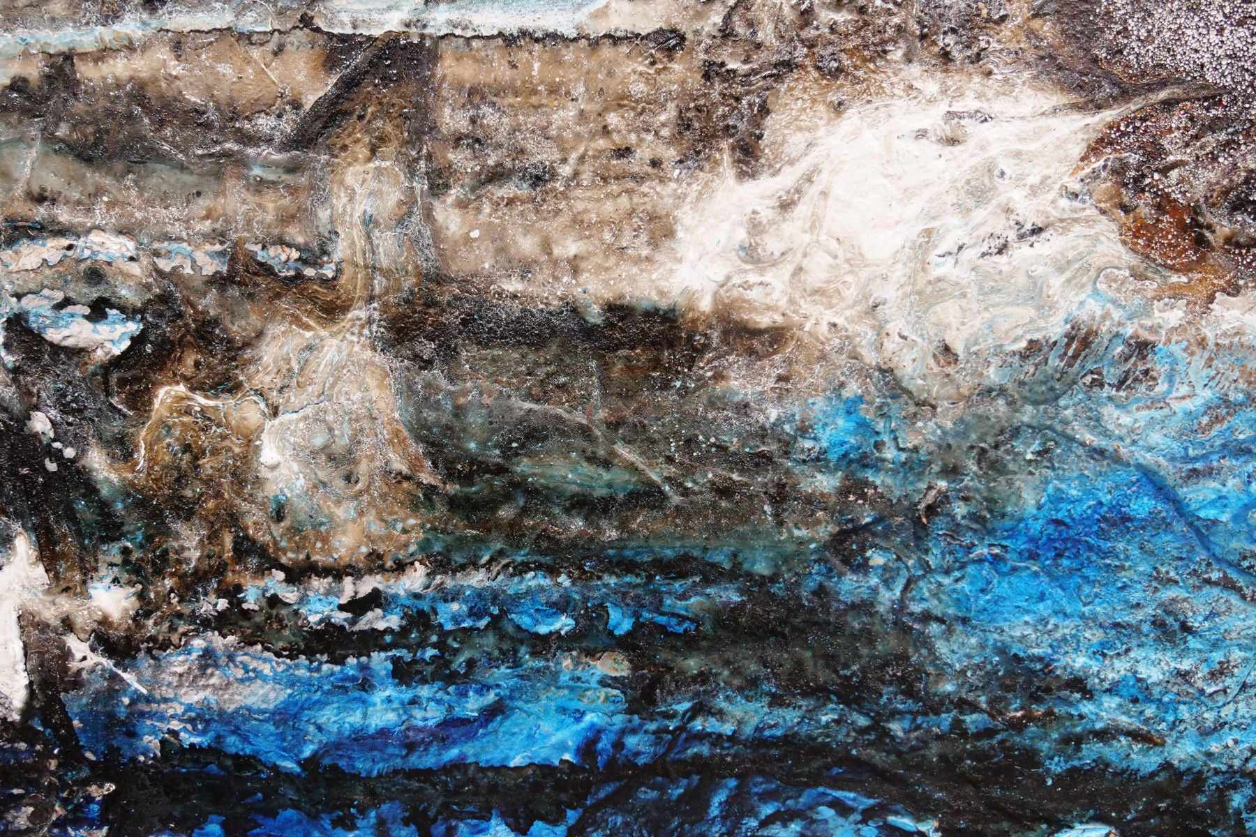 Honeycomb Cove 140cm x 100cm Blue Textured Abstract Painting (SOLD)