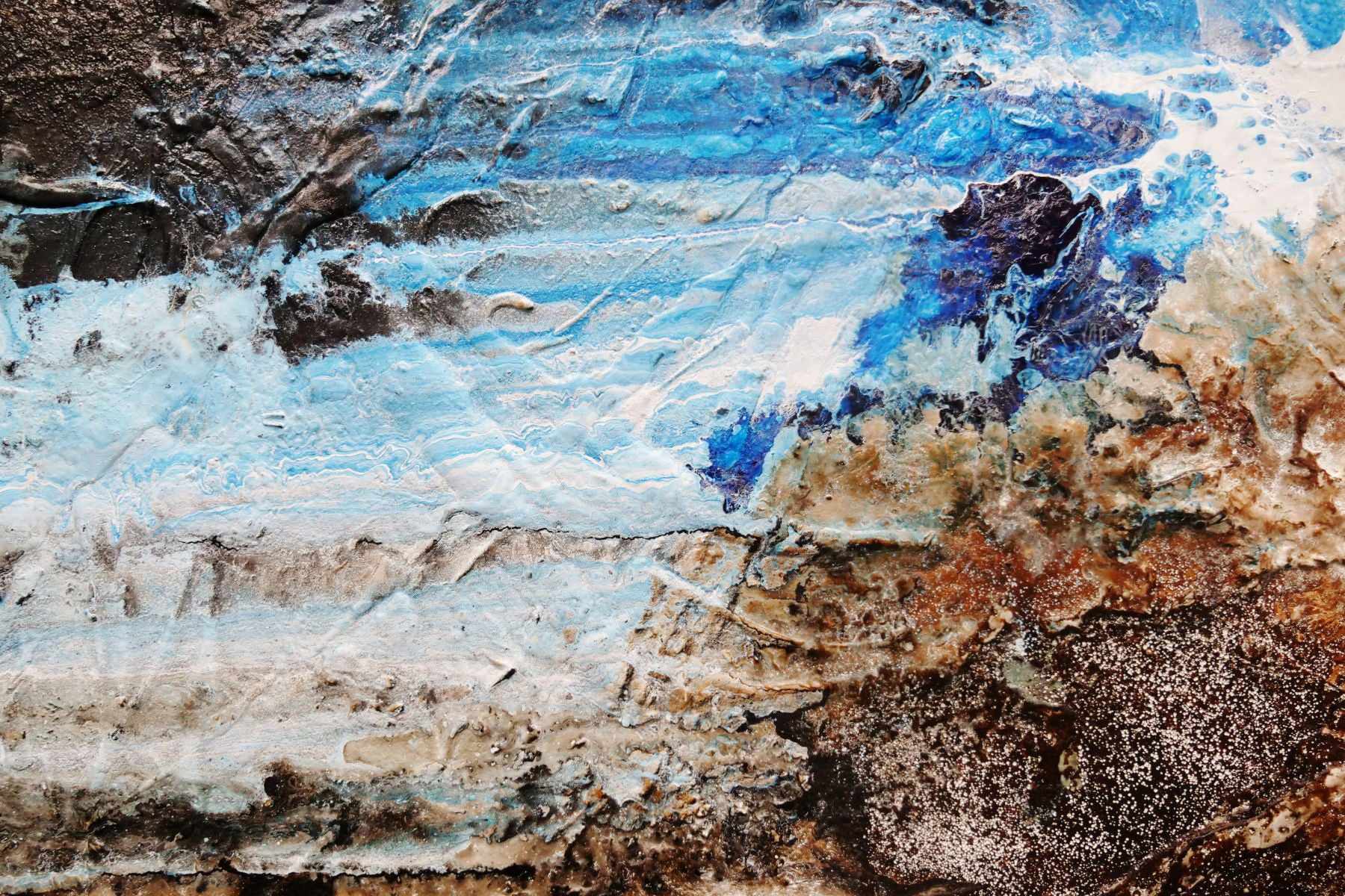 Honeycomb Cove 140cm x 100cm Blue Textured Abstract Painting (SOLD)