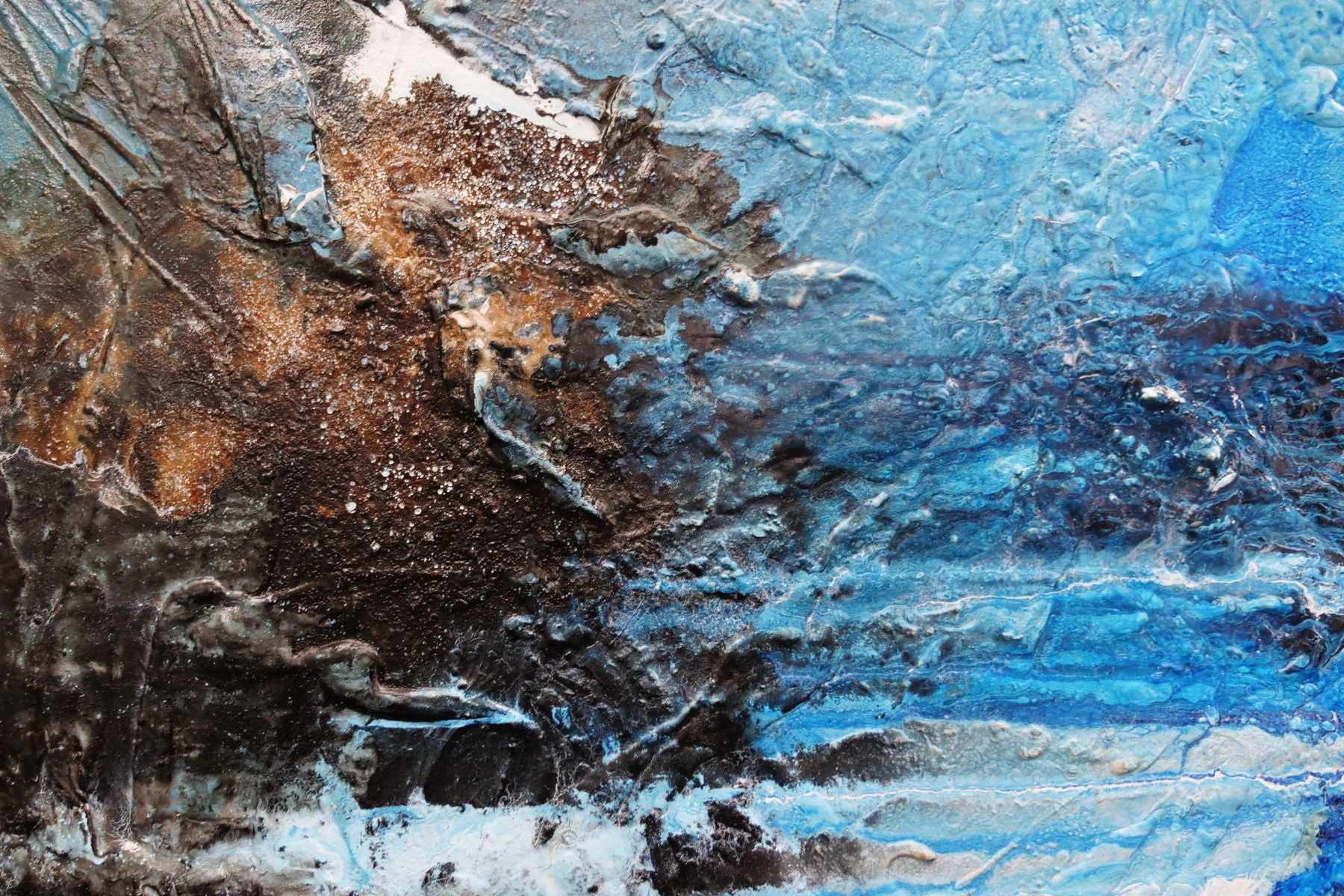 Honeycomb Cove 140cm x 100cm Blue Textured Abstract Painting (SOLD)