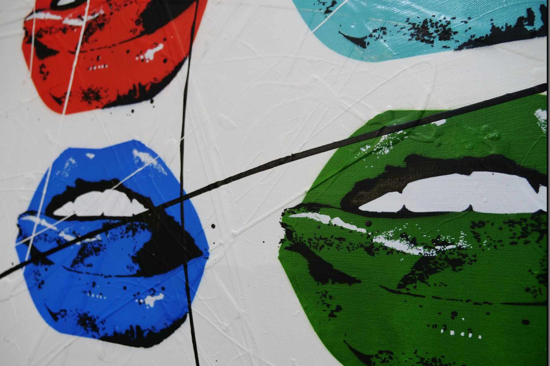 Hot Lips 160cm x 100cm Lips Textured Urban Pop Art Painting (SOLD)
