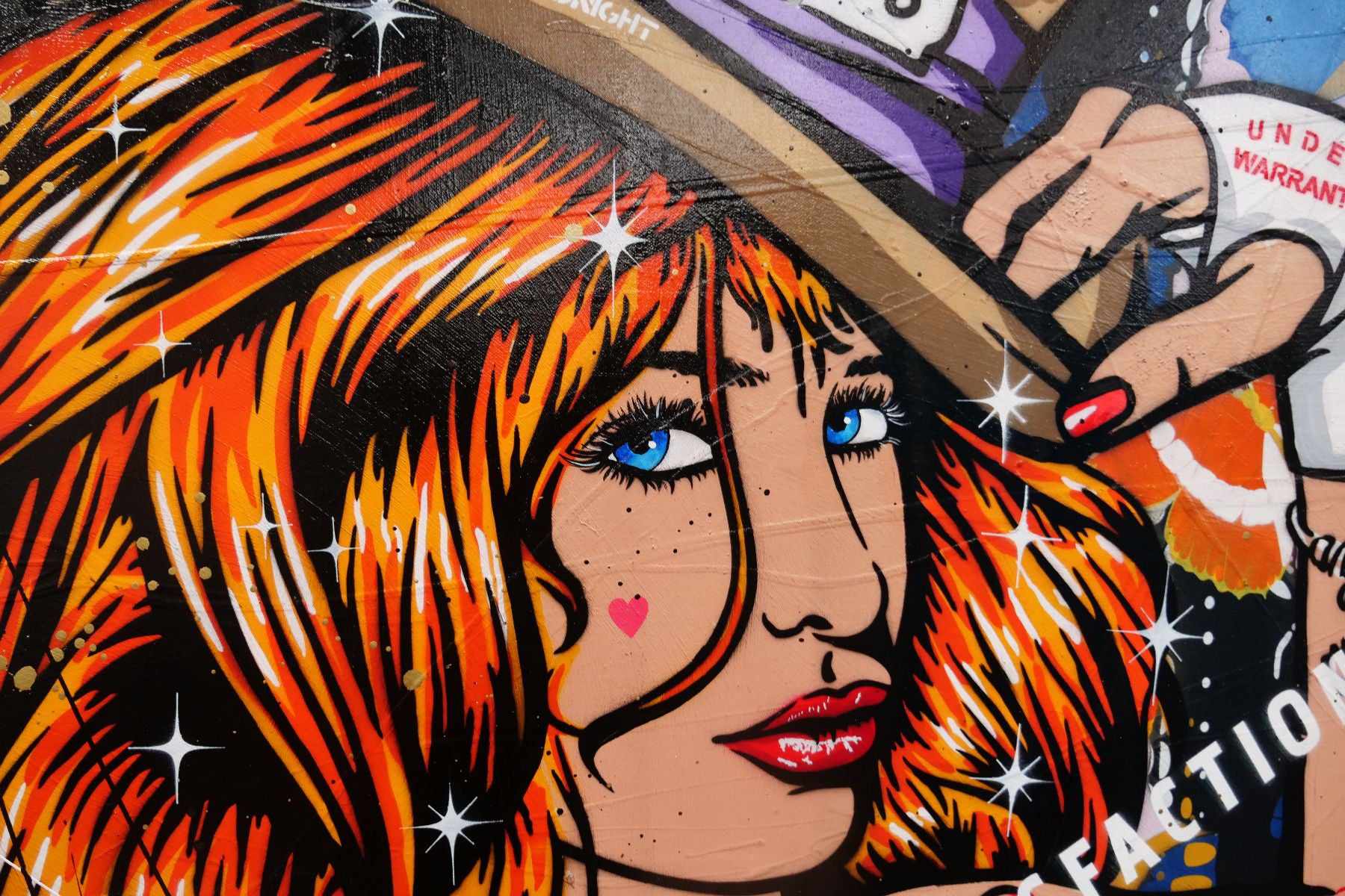 Hubba Bubba Hat Girl 140cm x 100cm Sexy Hat Woman Textured Urban Pop Art Painting (SOLD)