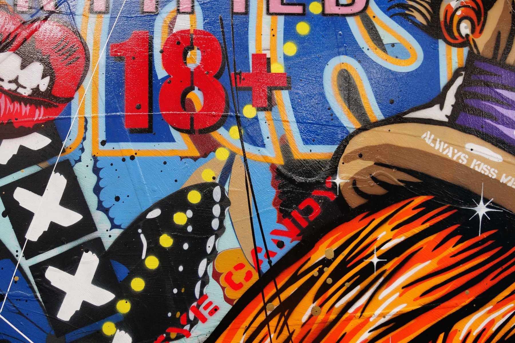 Hubba Bubba Hat Girl 140cm x 100cm Sexy Hat Woman Textured Urban Pop Art Painting (SOLD)-Urban Pop Art-[Franko]-[Artist]-[Australia]-[Painting]-Franklin Art Studio