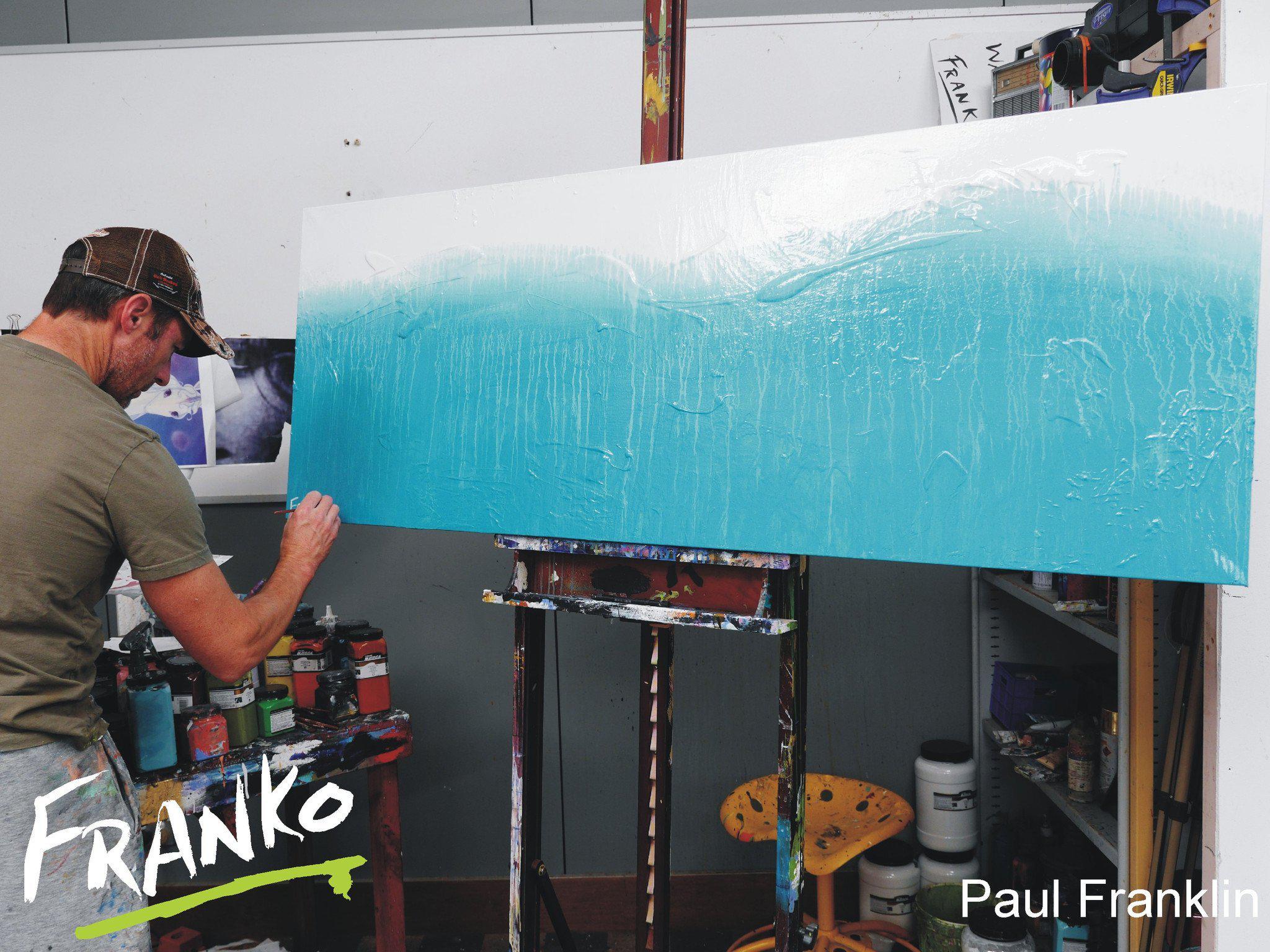 Hungry For Love 160cm x 60cm Blue & White Abstract Painting (SOLD)-abstract-[Franko_Artist]-[The_Block]-[Dream_Homes]-[ideas]- [Grand_Designs]-Franklin Art Studio