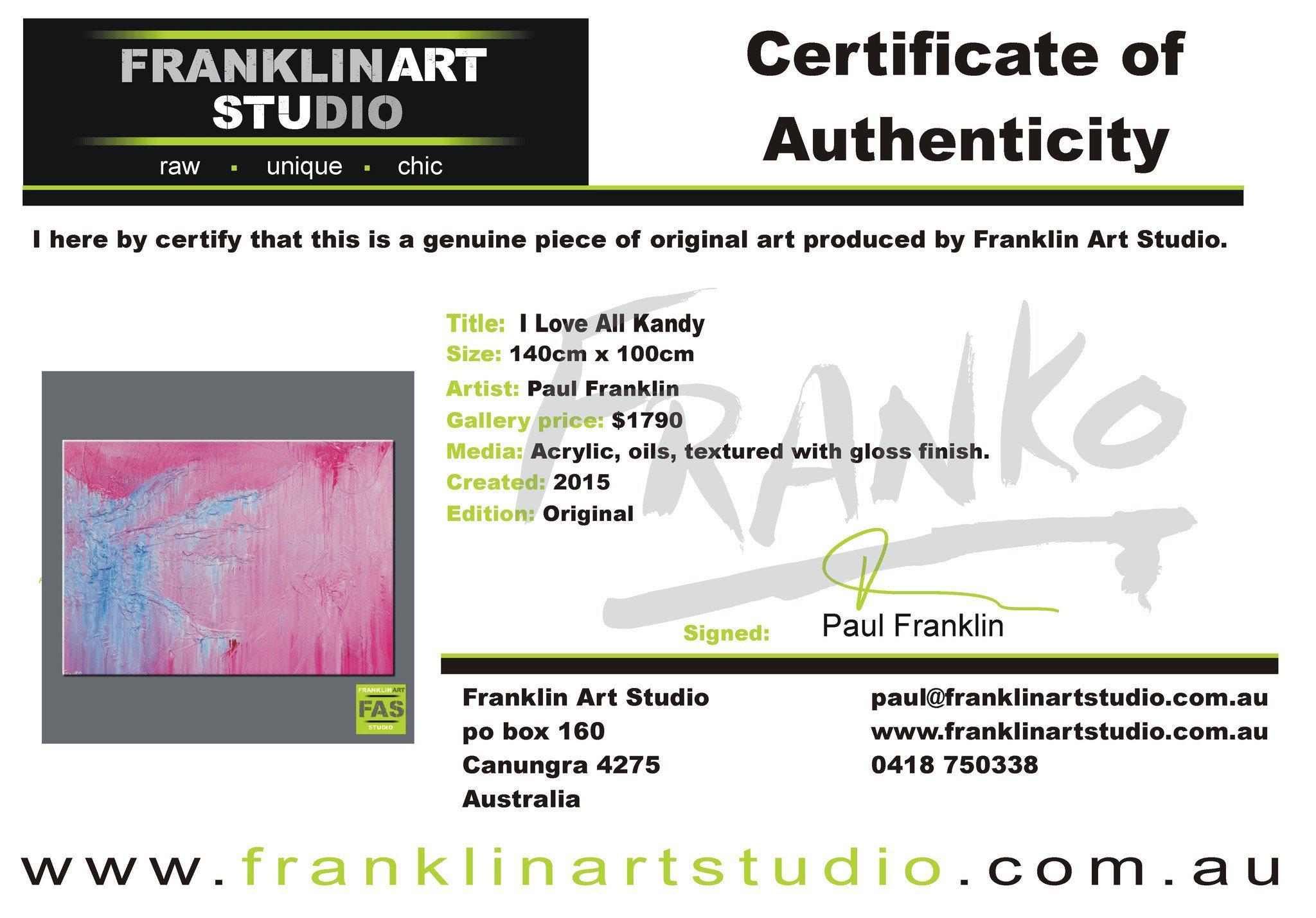 I Love All Kandy 140cm x 100cm Abstract Painting Pink (SOLD)-abstract-[Franko_Artist]-[The_Block]-[Dream_Homes]-[ideas]-[Grand_Designs]-[Art_Lover]-Franklin Art Studio